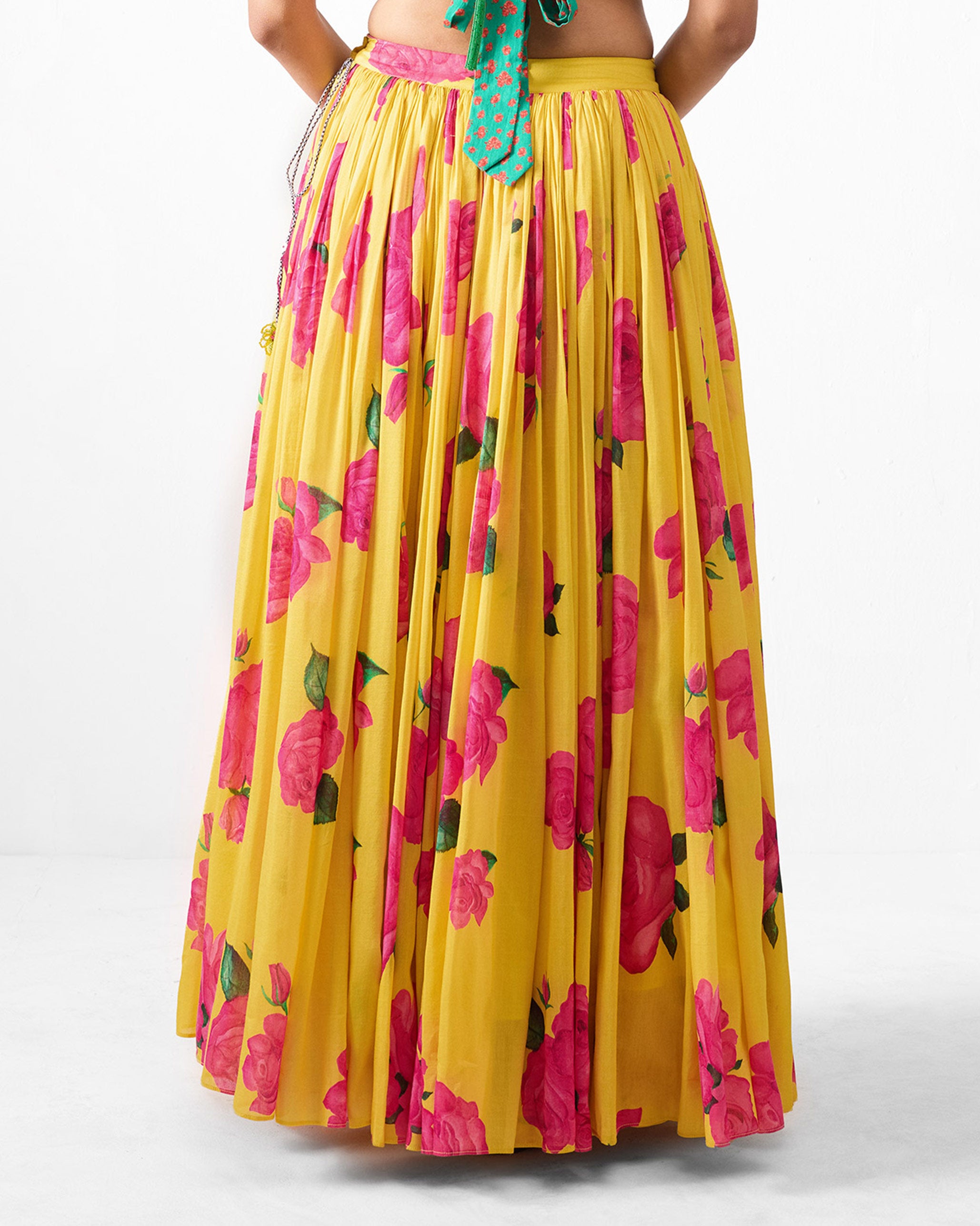 Reha Skirt - Yellow & Fuchsia Printed
