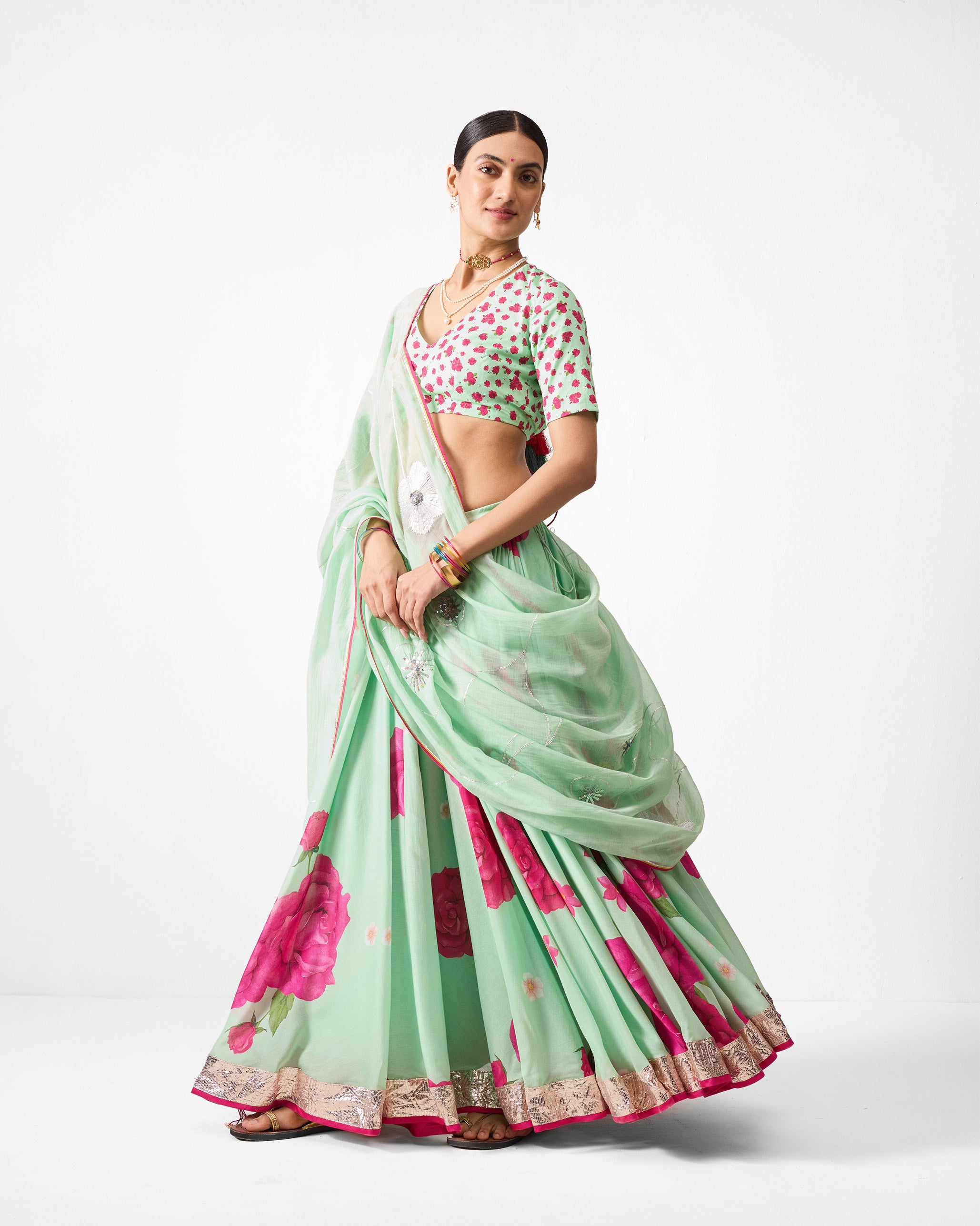 Fiza Dupatta - Sea Blue Embroidered