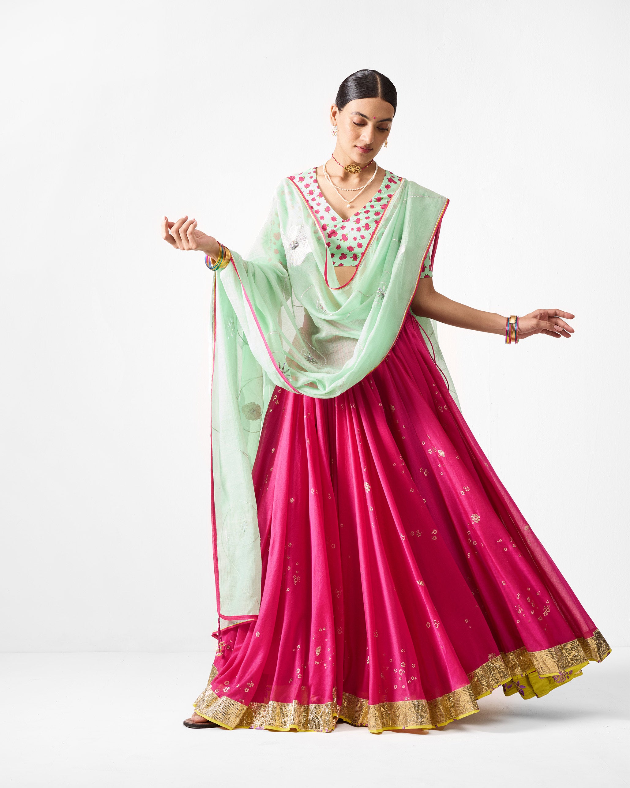 Fiza Dupatta - Sea Blue Embroidered