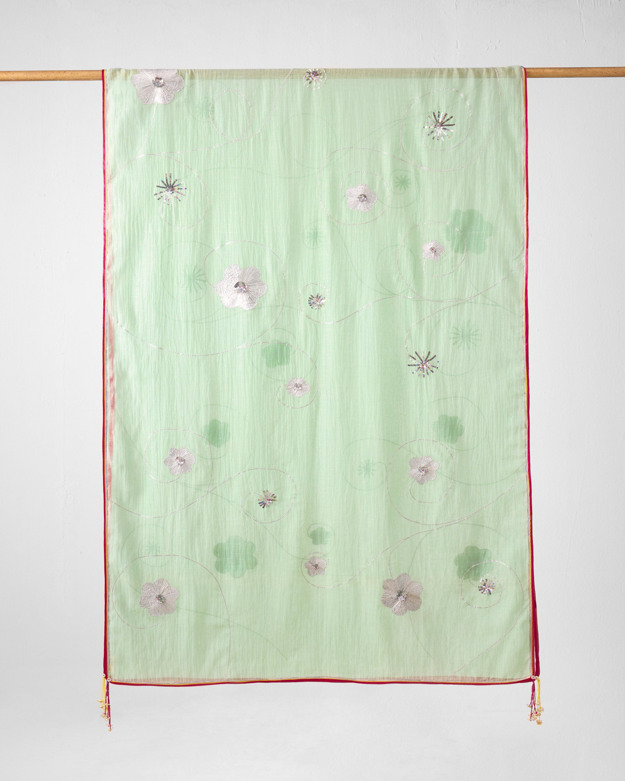 Fiza Dupatta - Sea Blue Embroidered