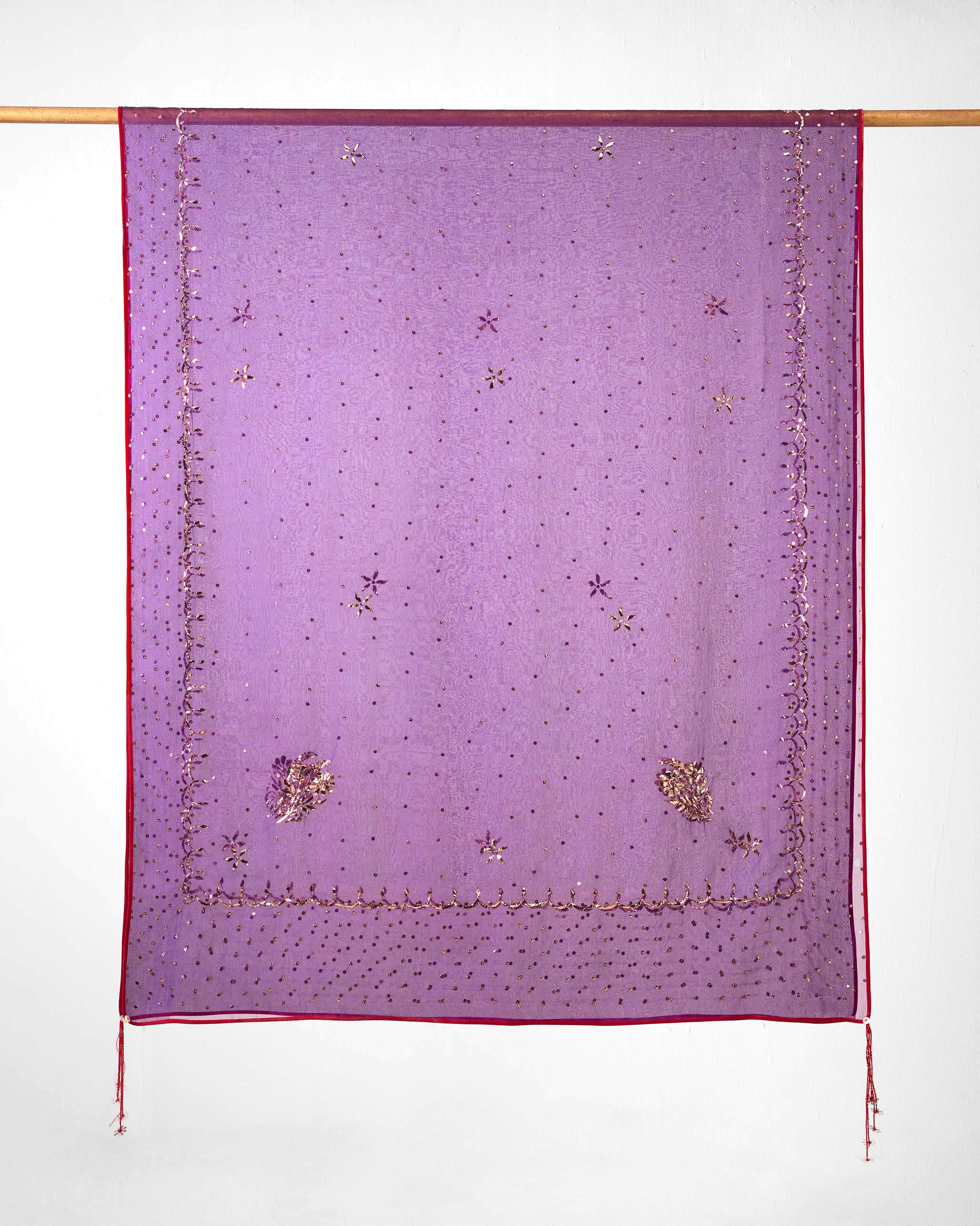 Chandni Dupatta - Purple Embroidered