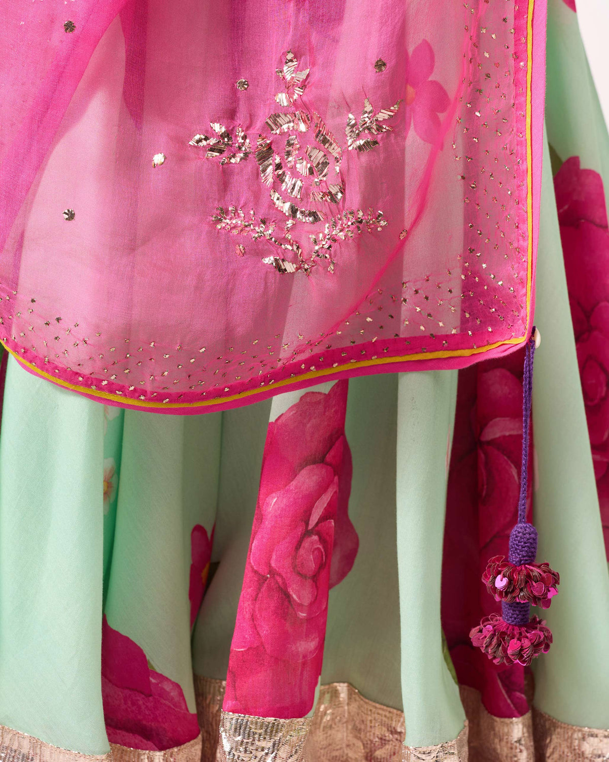 Mahira Dupatta - Pink Embroidered