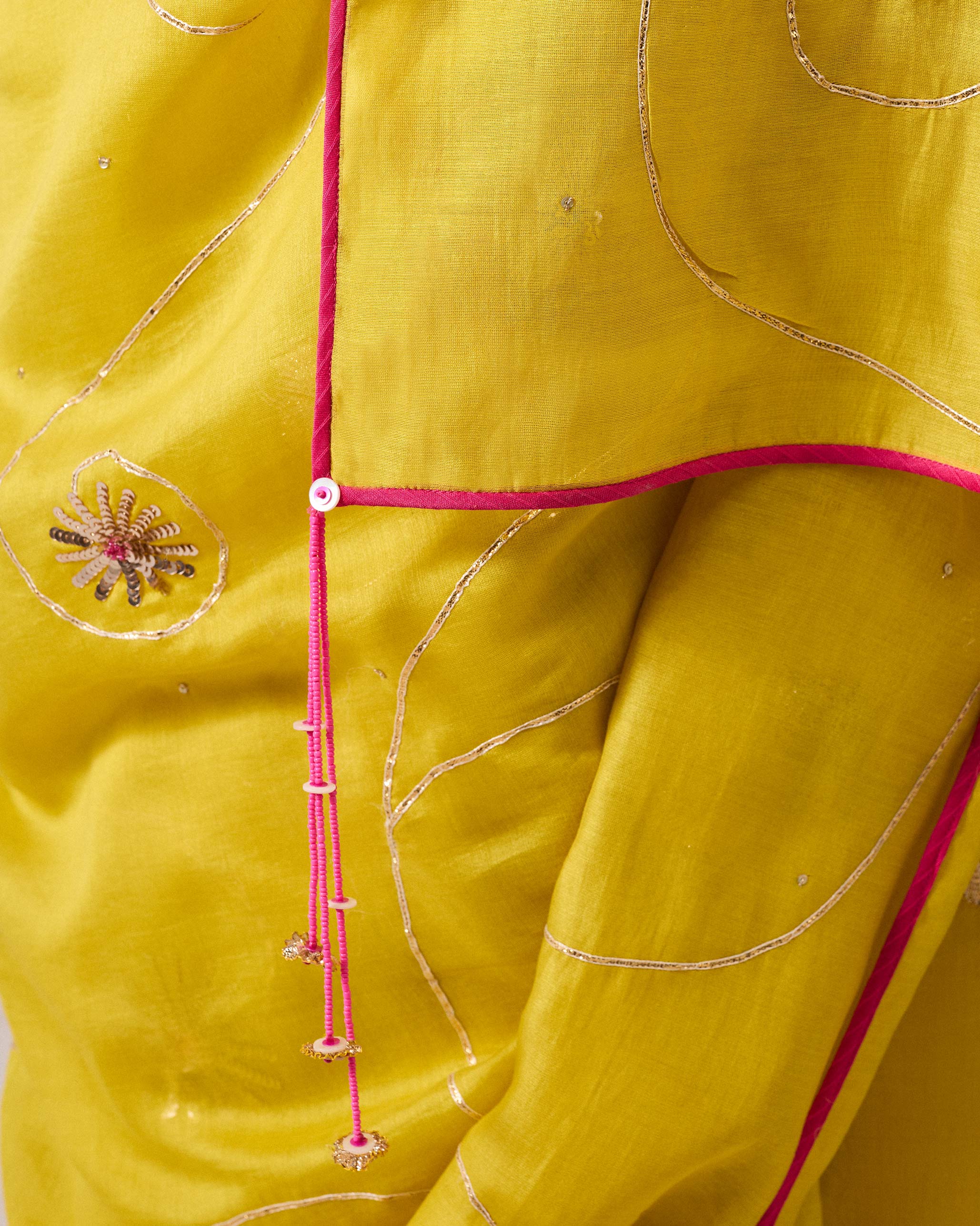 Seher Sari - Chartreuse Embroidered