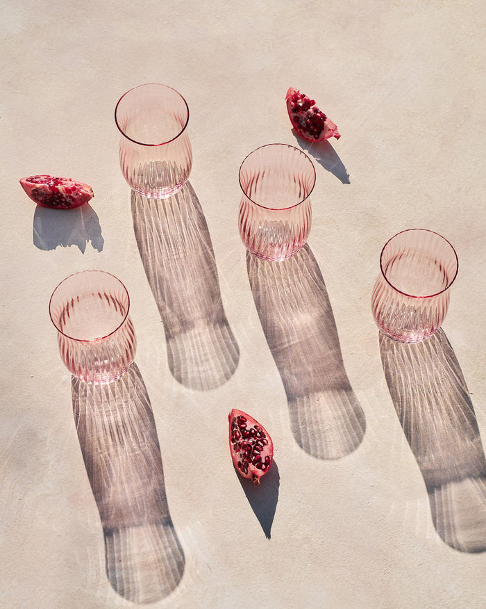 Ripple Glass tumblers - Pink