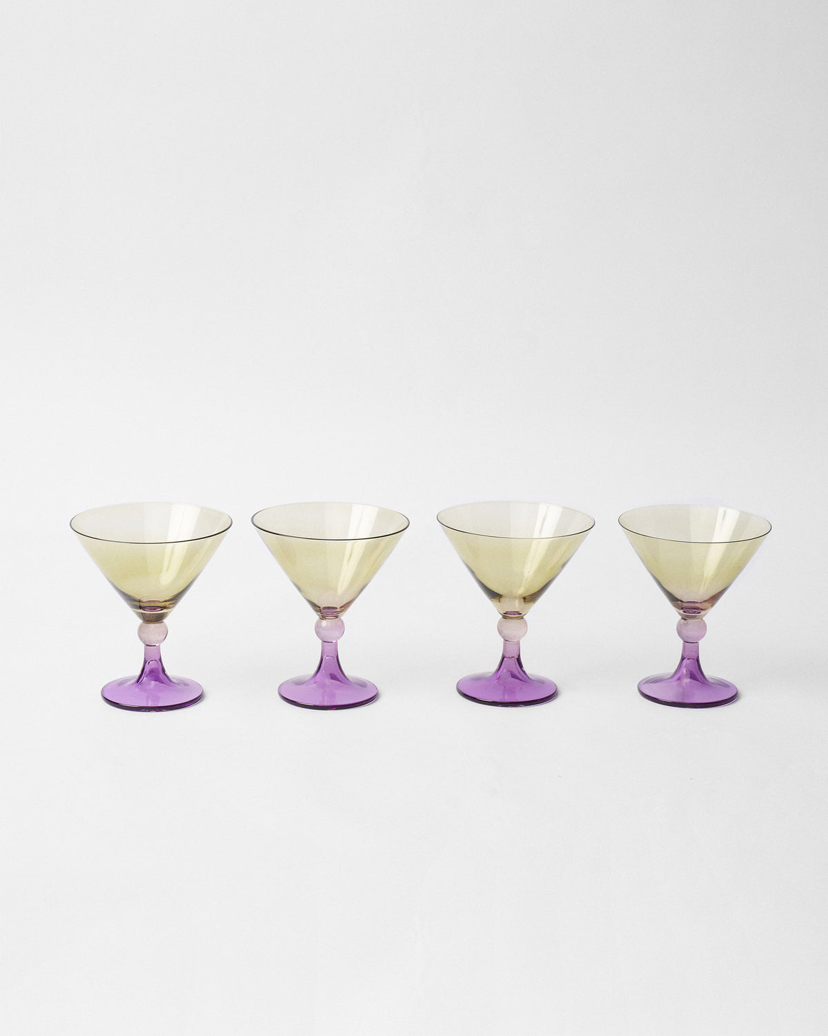 Mist Cocktail Glasses – Olive & Amethyst (Set of 4)
