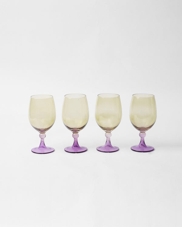 Four goblets lined up