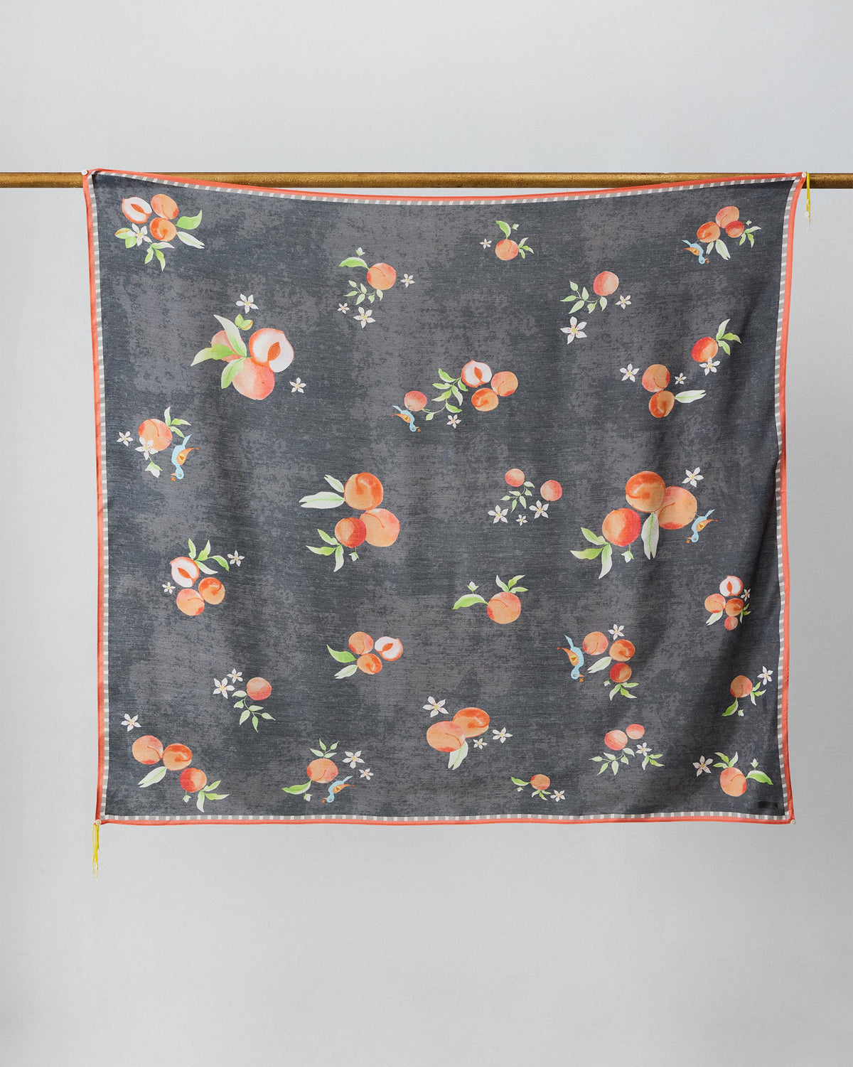 Apricot Scarf - Charcoal & Orange