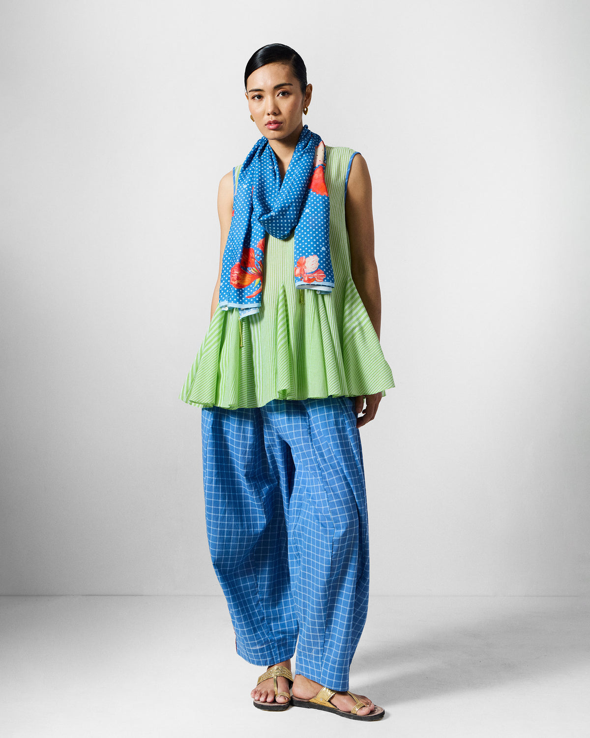 Gulmohar Scarf - Riverside Blue thumbnail 4
