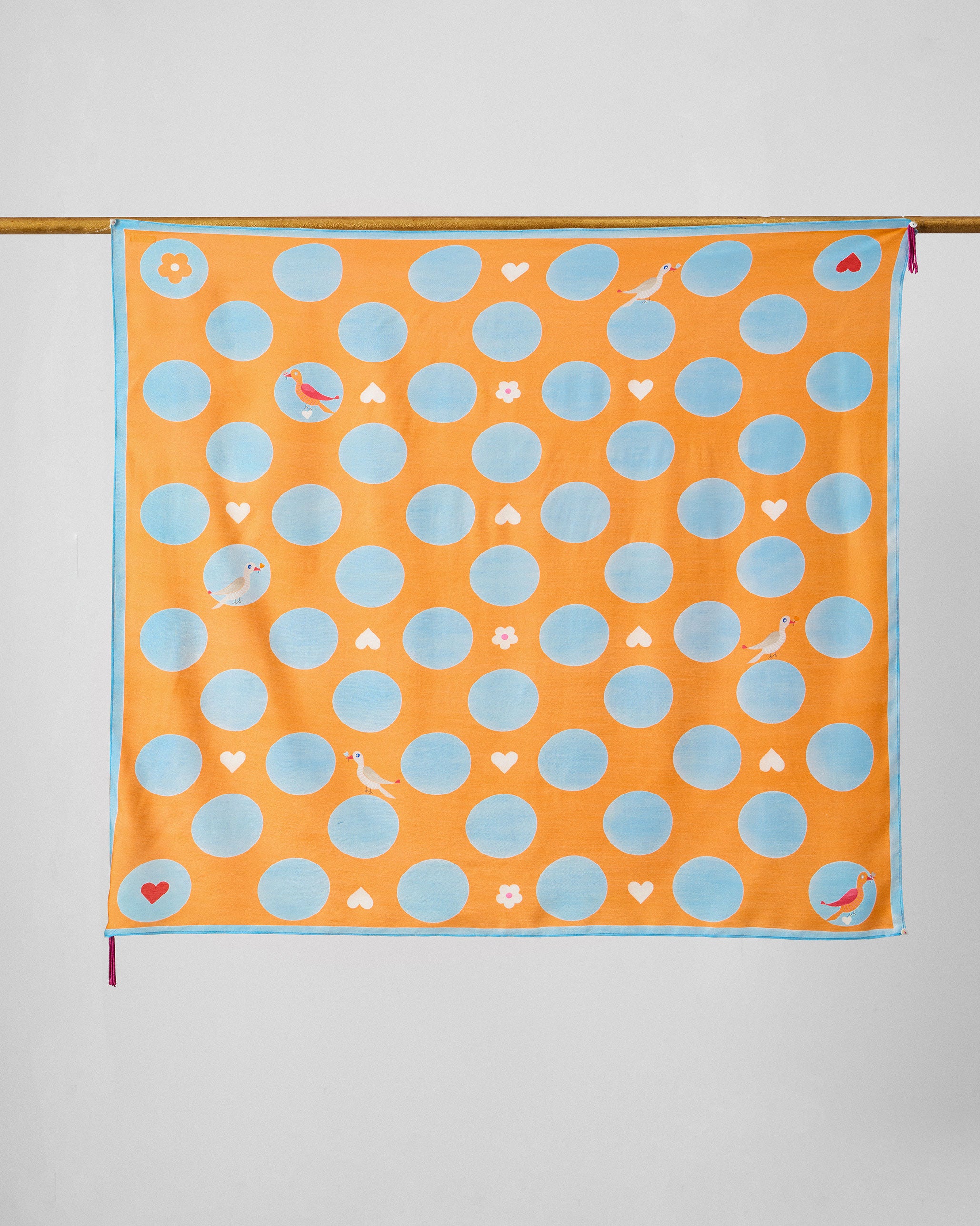 Dotty Scarf - Orange & Ice Blue