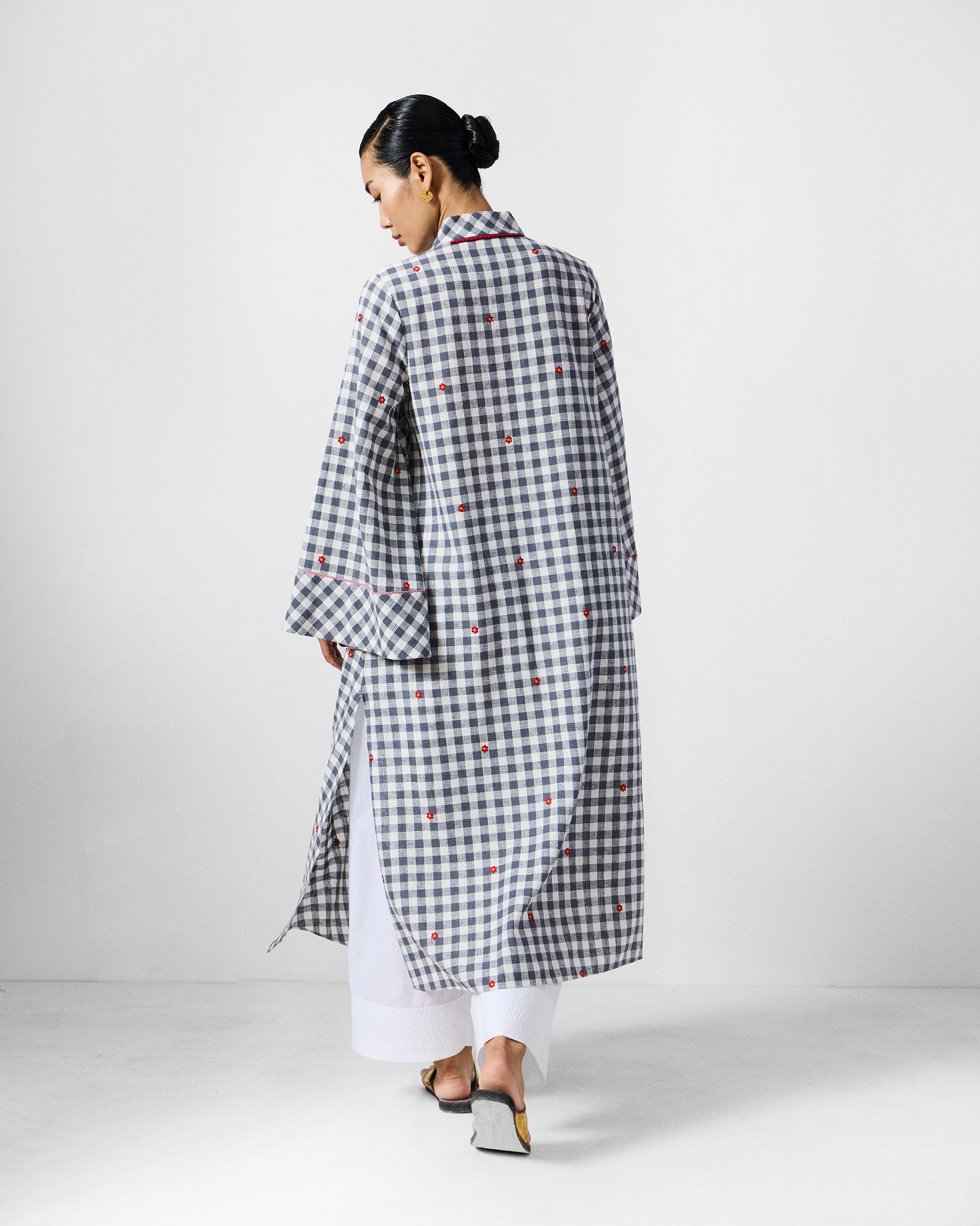 Dhauli Kurta - Grey & Whitel Checks