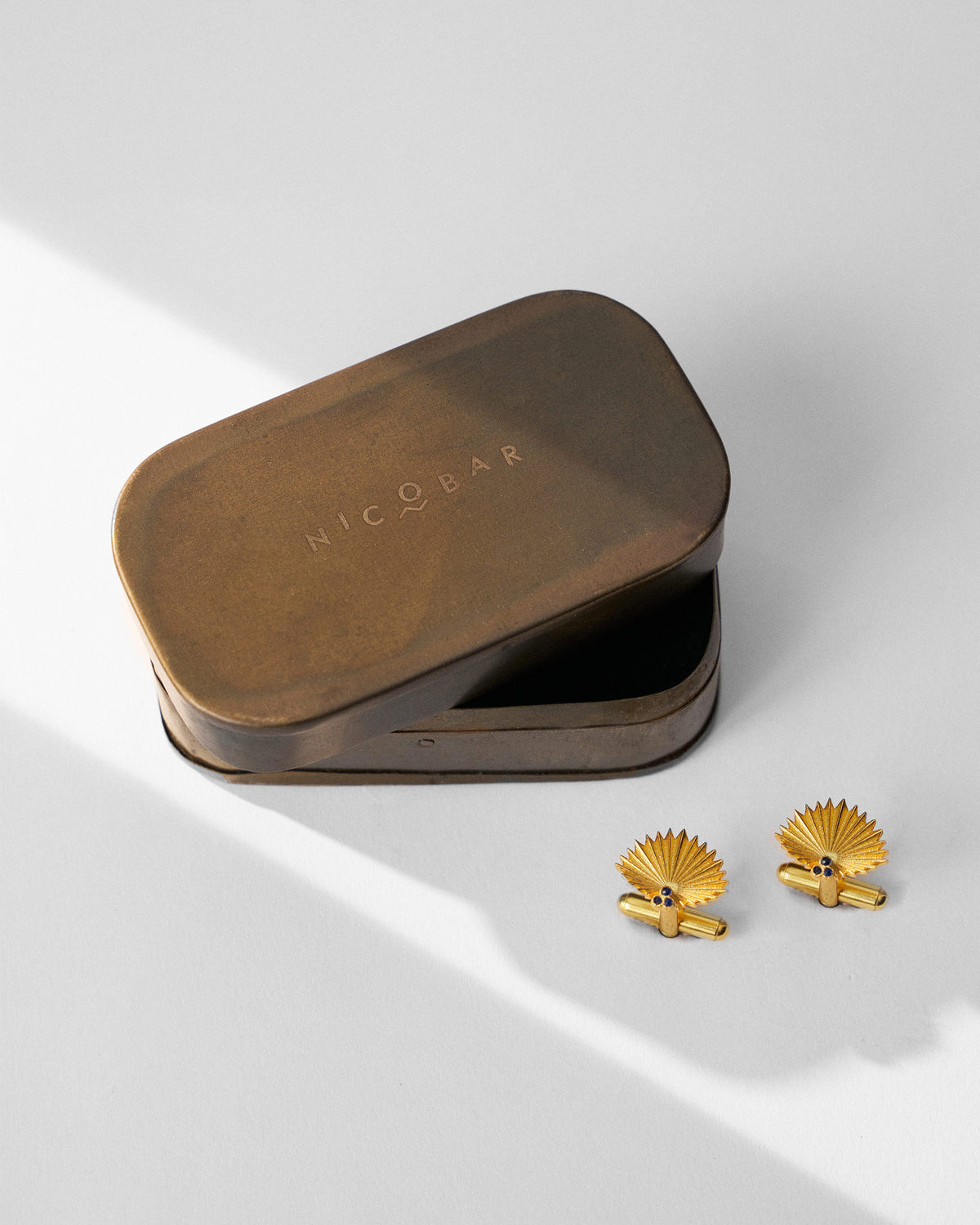 Palm Leaf Cufflinks - Gold thumbnail 3