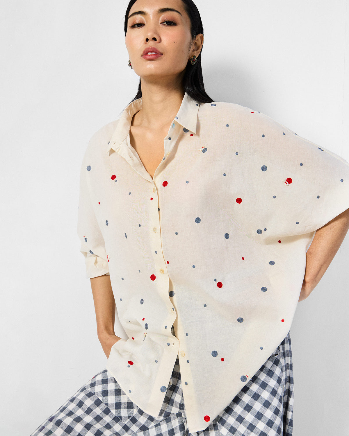 Dera Top - Ivory Embroidered