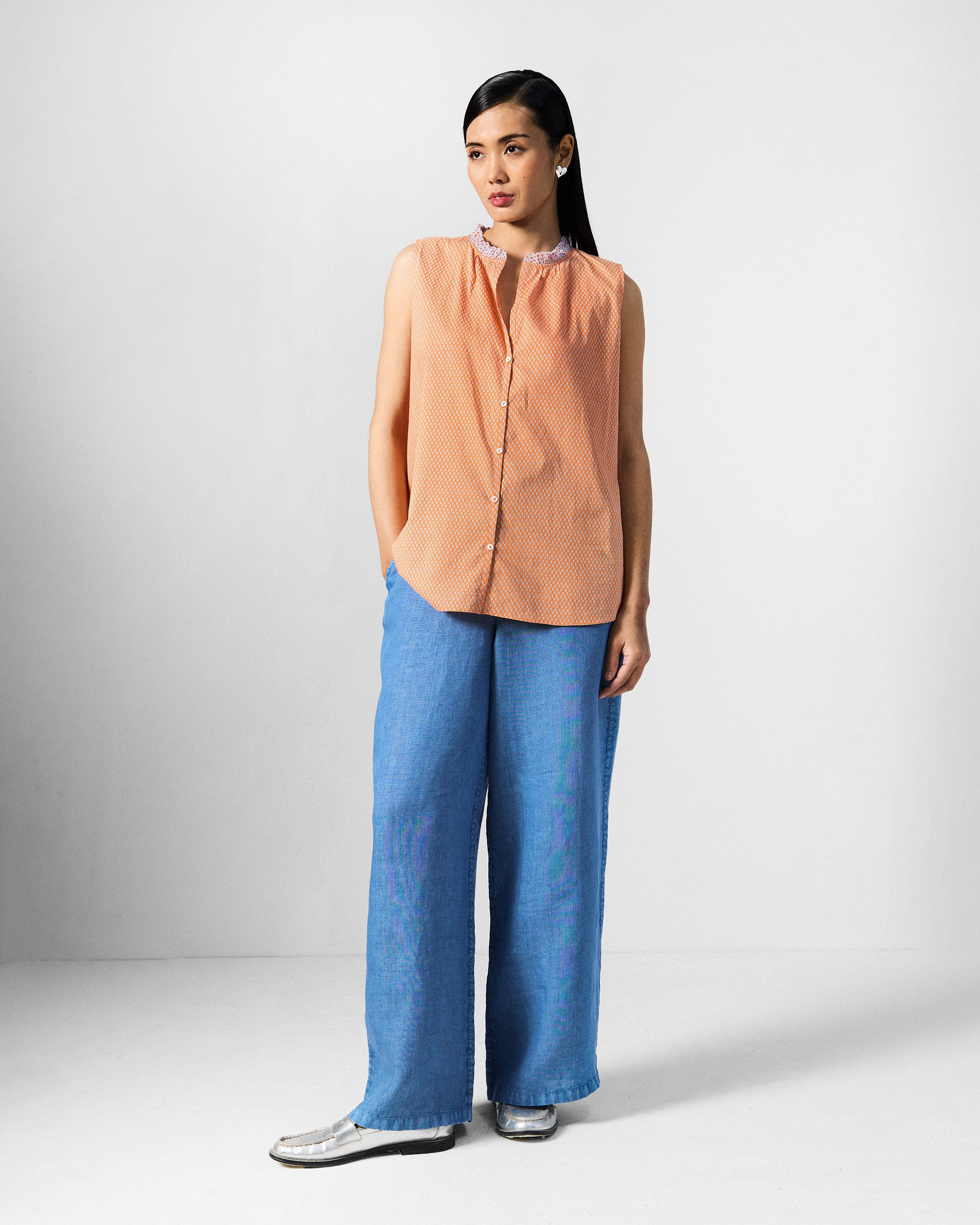 Roh Top - Orange Printed