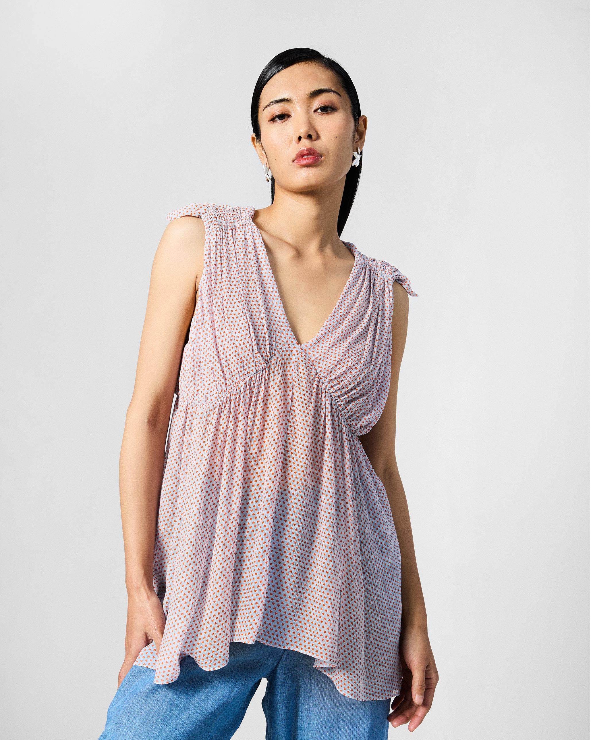 Sira Top - Blue Printed