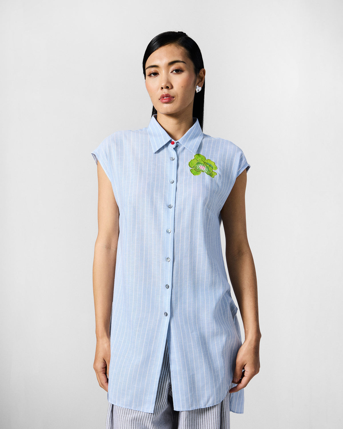 Vaah Top - Blue & white Stripes