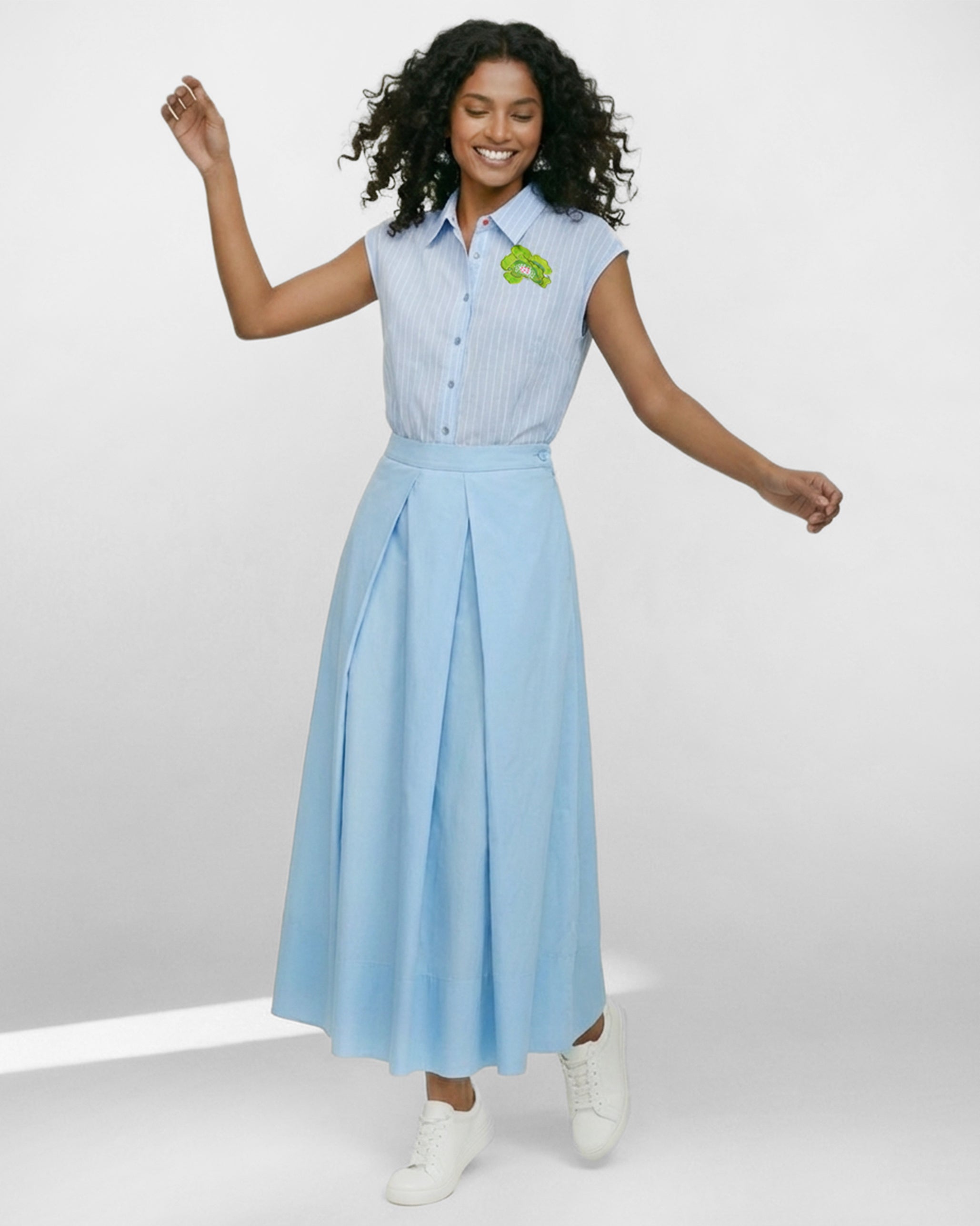 Vaah Top - Blue & white Stripes