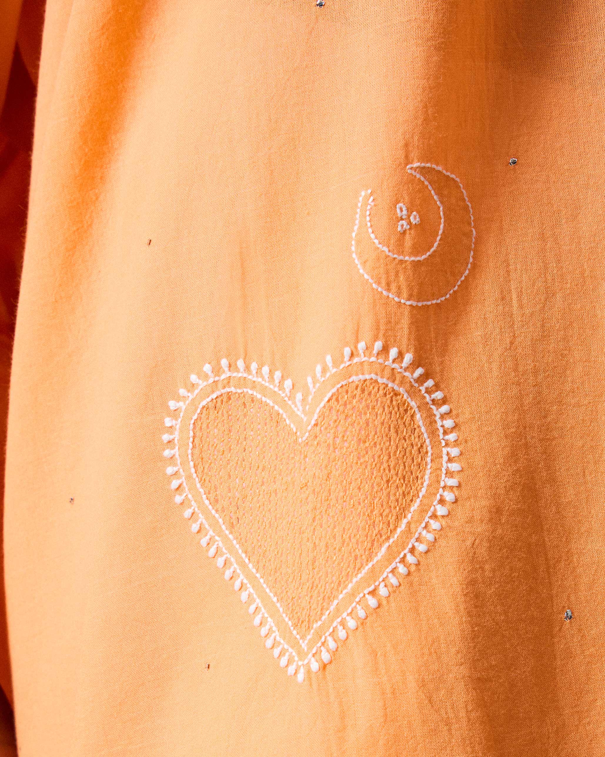 Lazy Sunday Tunic - Orange Embroidered