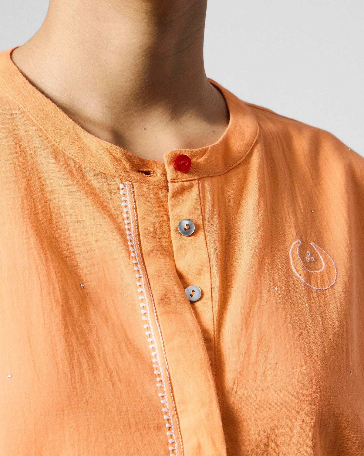 Lazy Sunday Tunic - Orange Embroidered