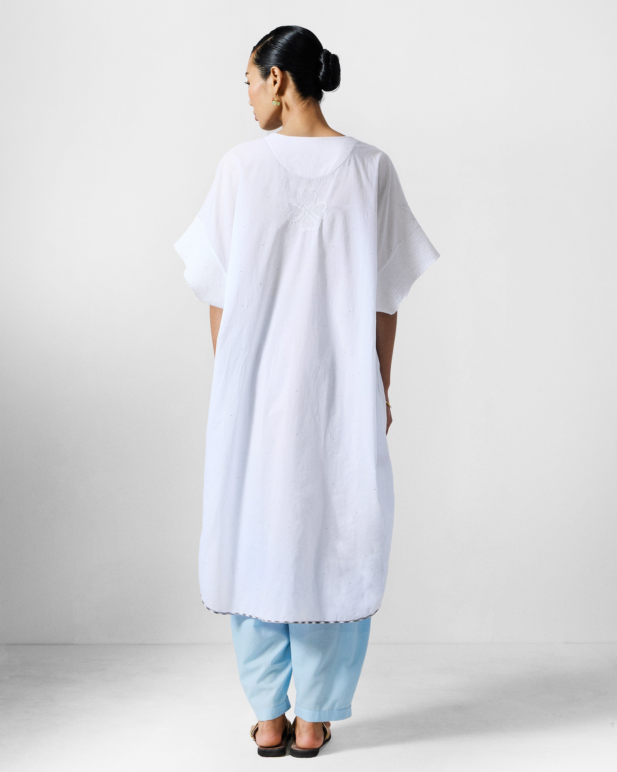 Calicut Kurta - White Embroidered