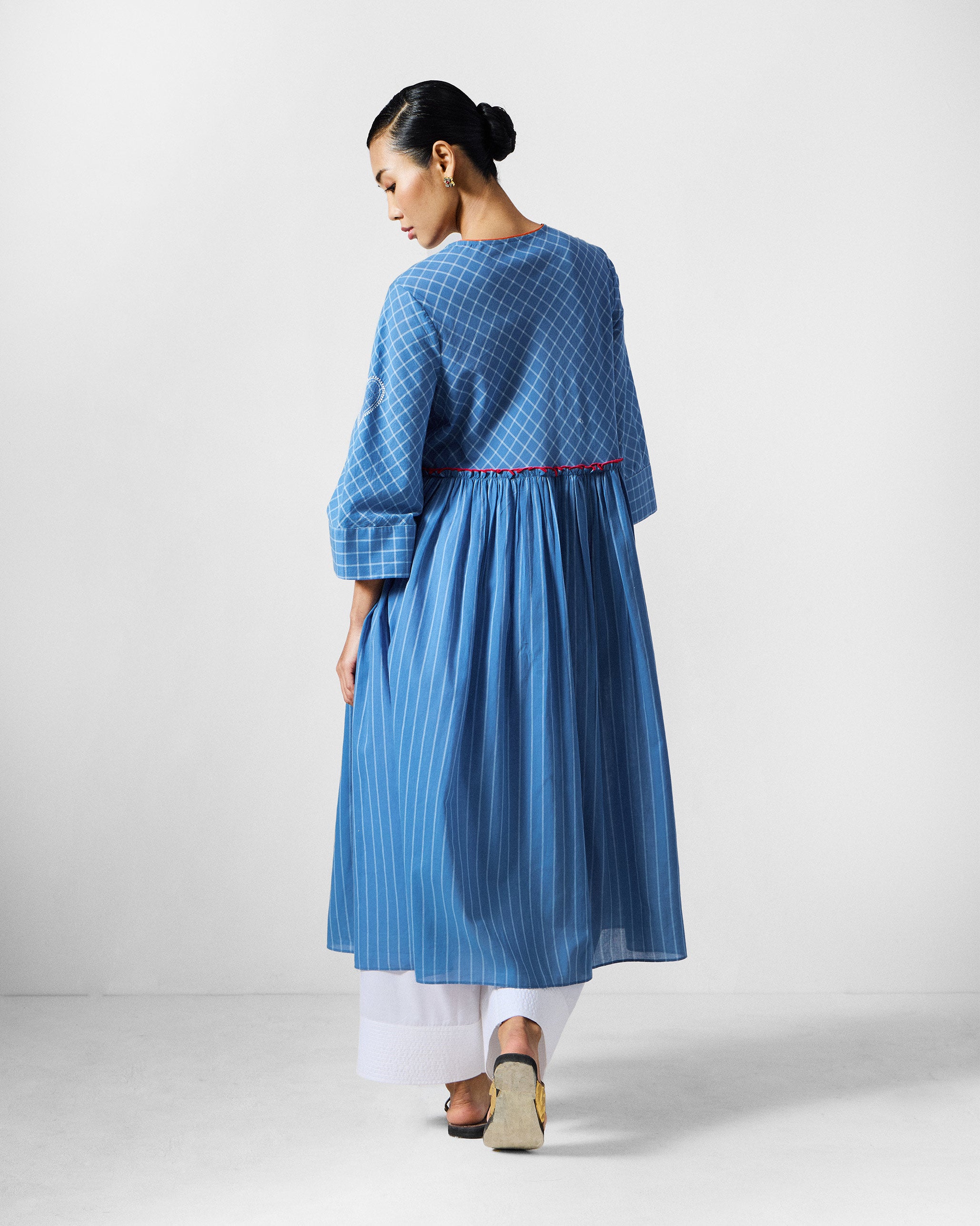 Giri Kurta - Blue & White Checks