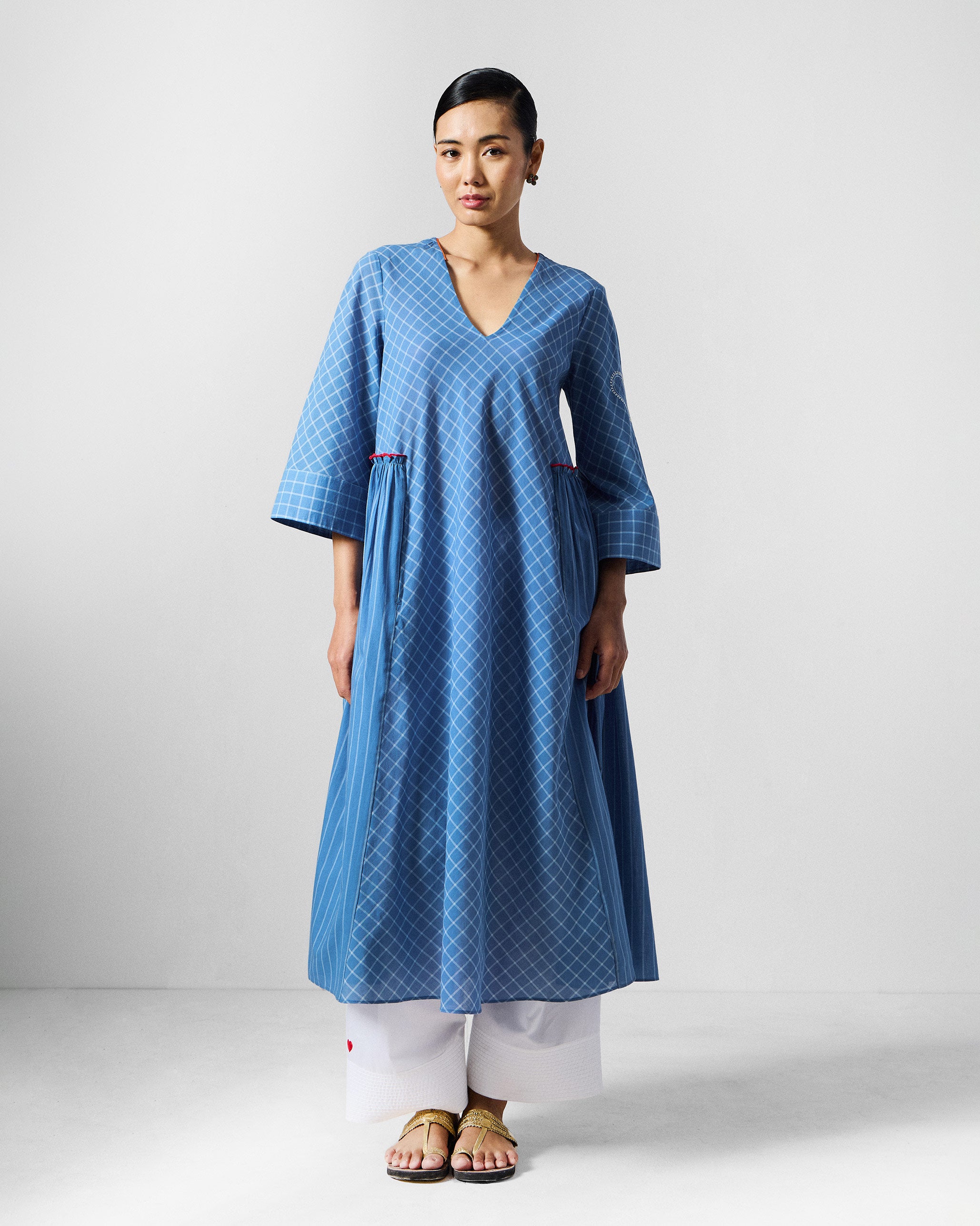 Giri Kurta - Blue & White Checks