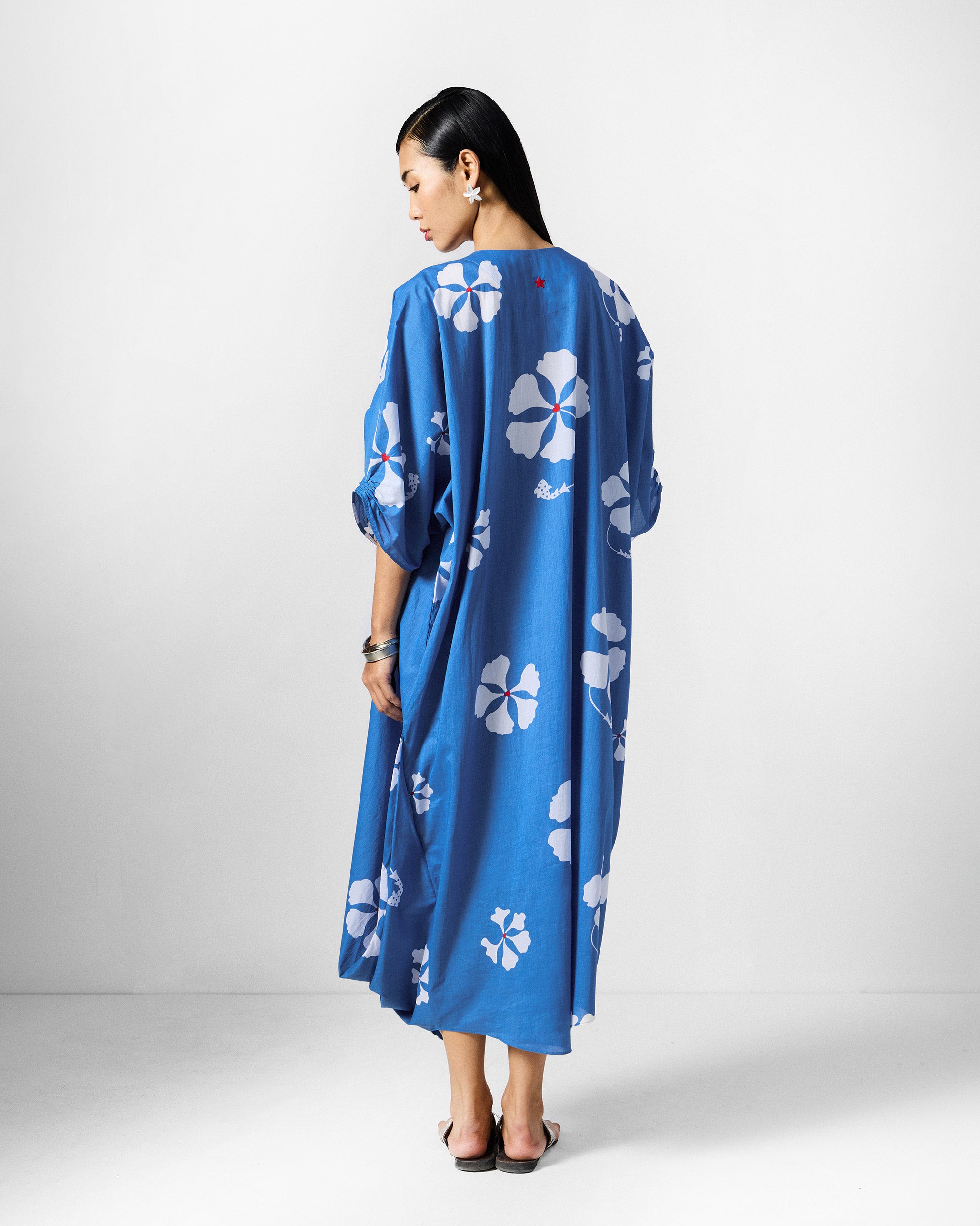Nova Kurta - Blue & White Printed