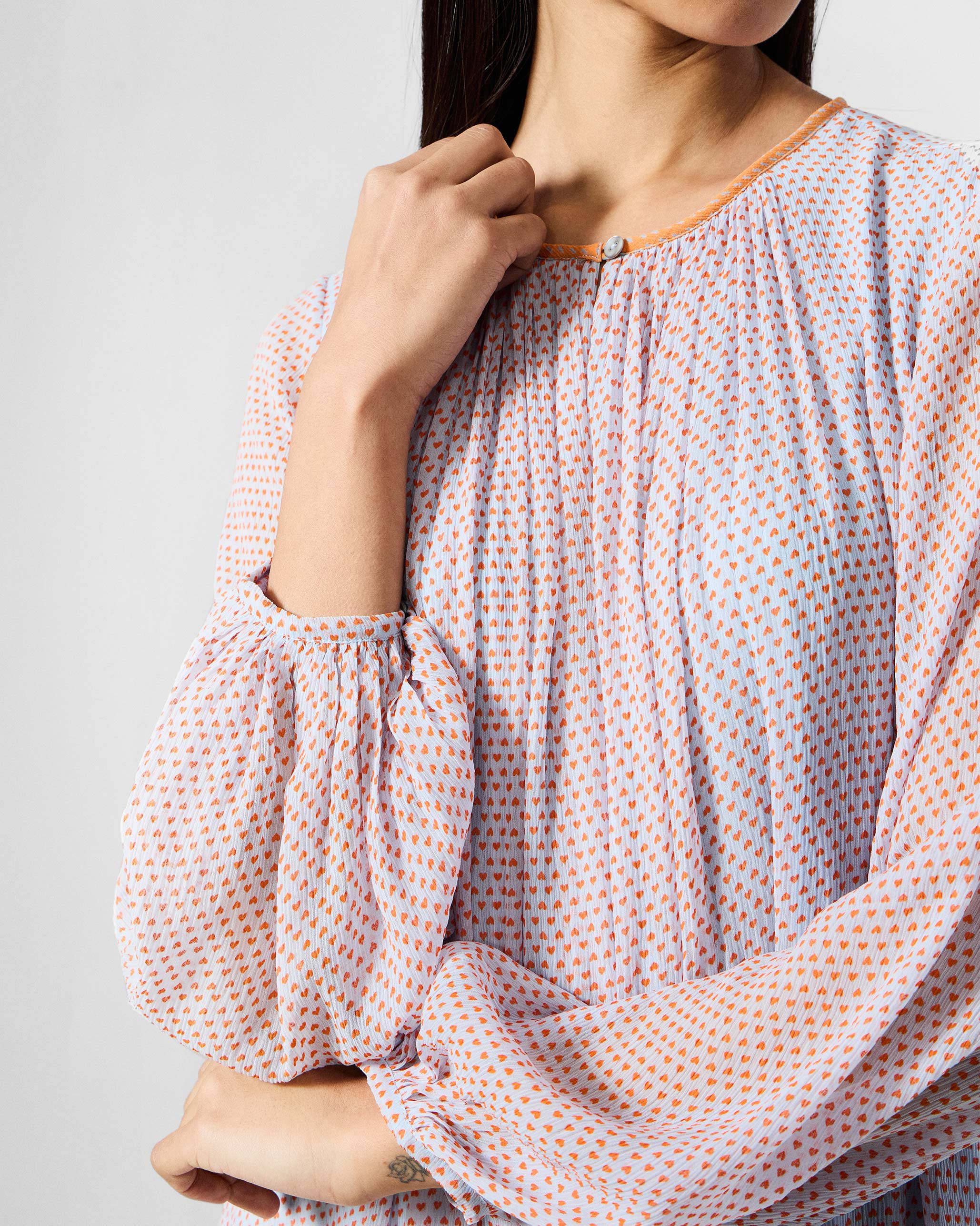 Siya Dress - Blue & Orange Printed