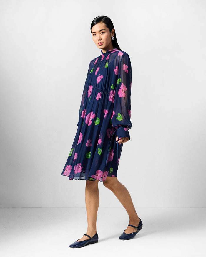 Raya Dress - Blue Printed