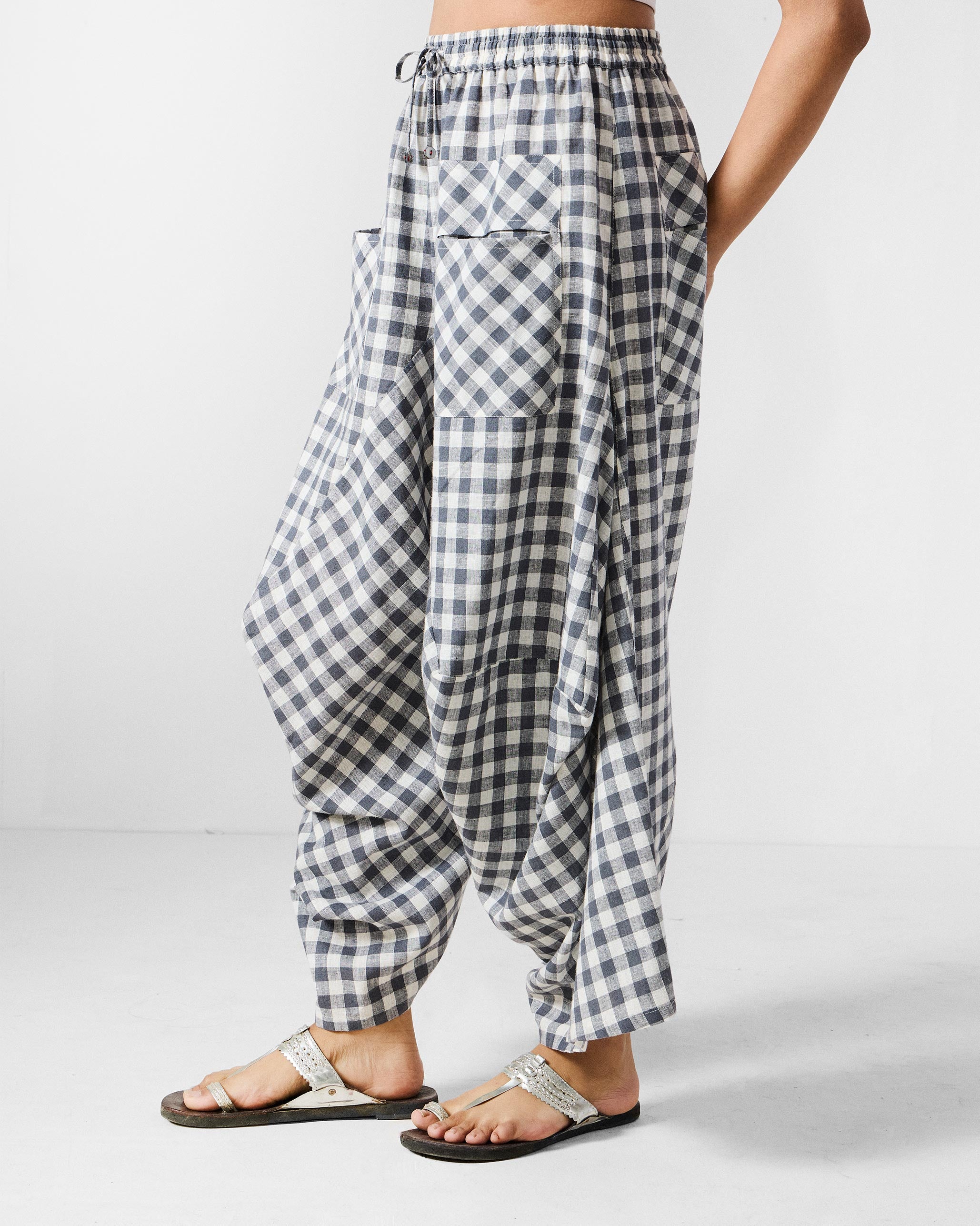 Yoka Trousers - Grey & White Checks