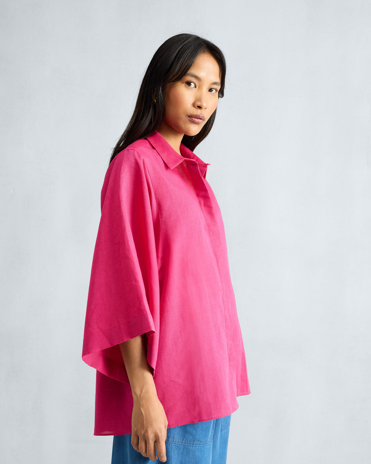 Drop Armhole Shirt - Fuchsia thumbnail 3