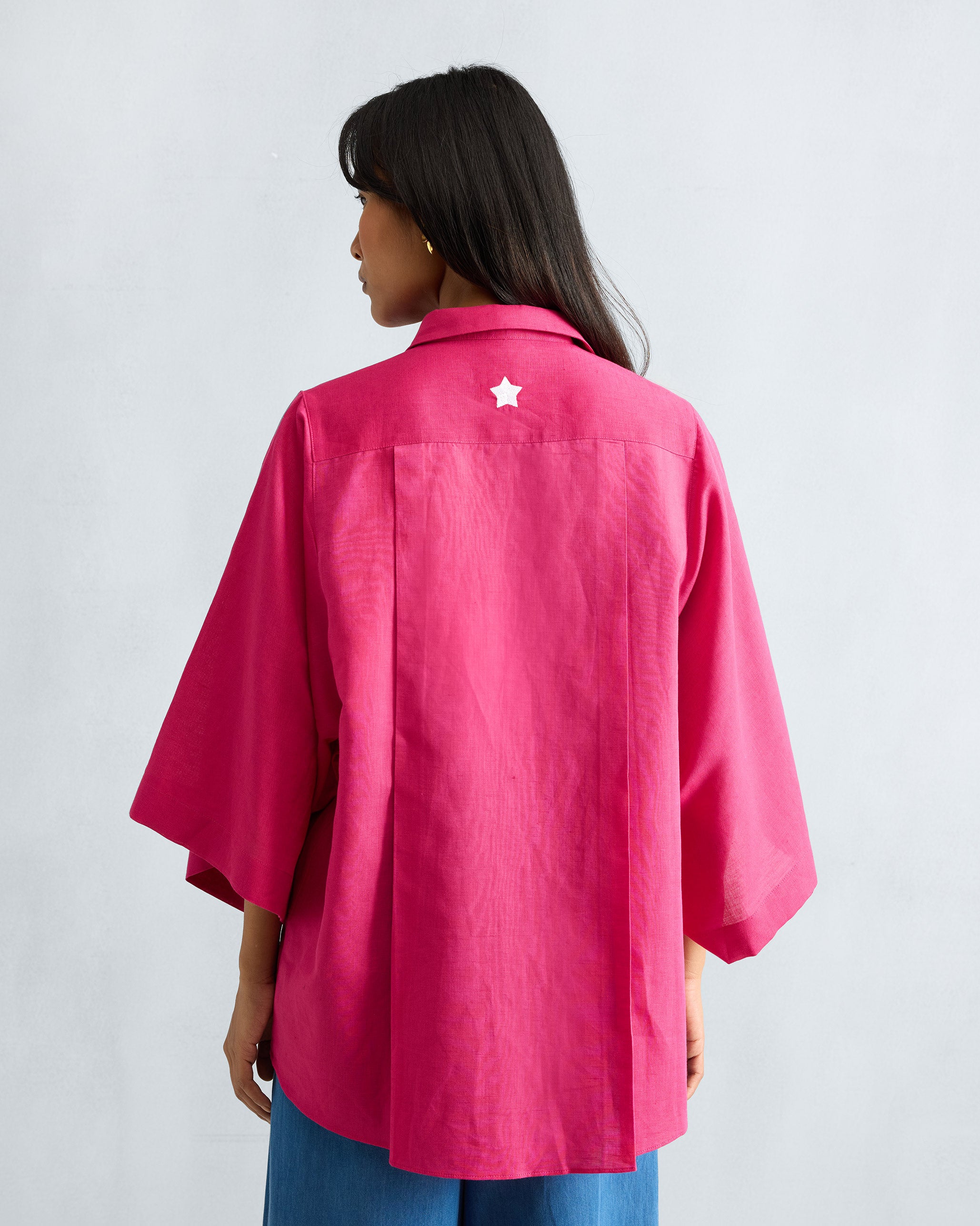Drop Armhole Shirt - Fuchsia