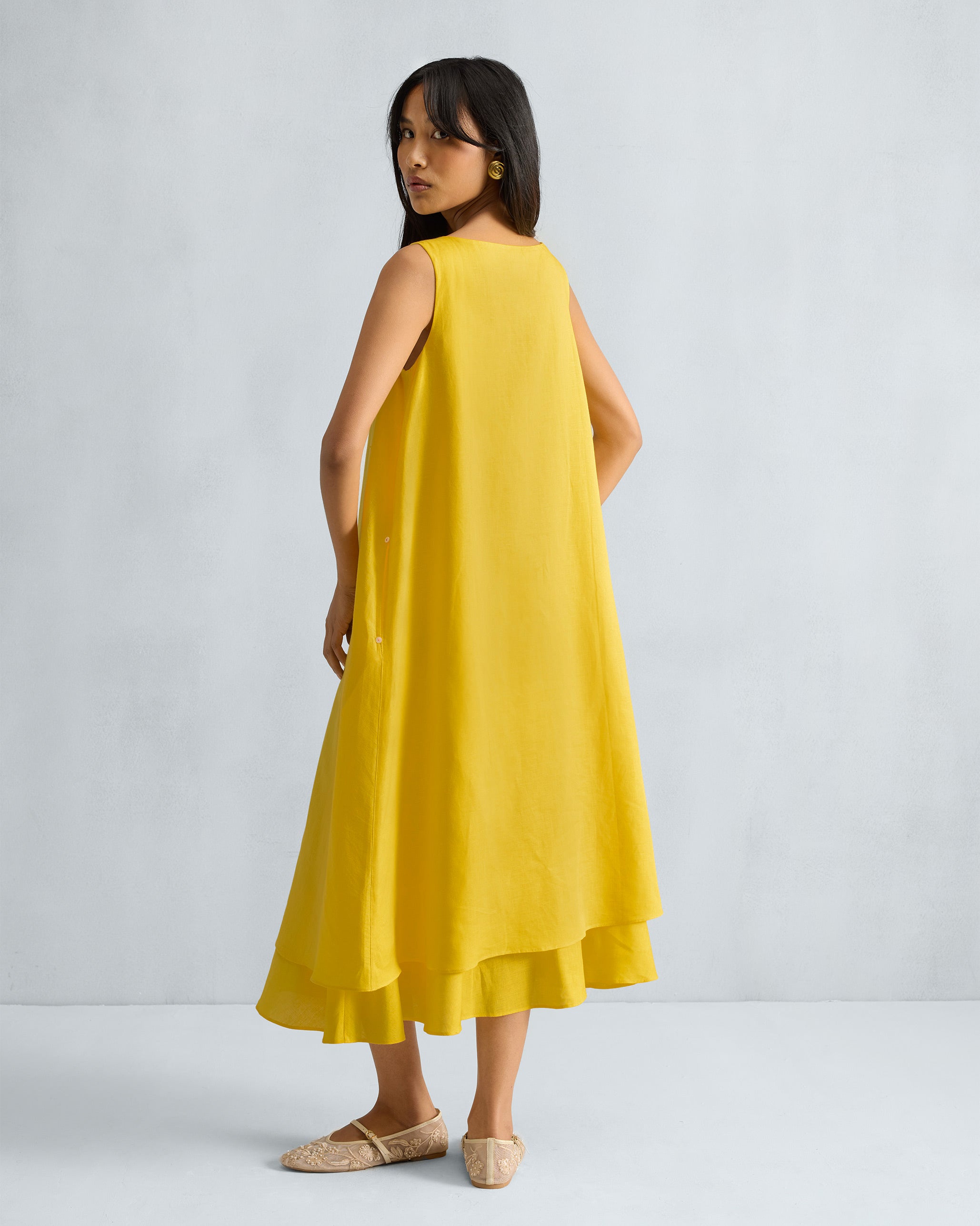 Double Layer Dress - Yellow