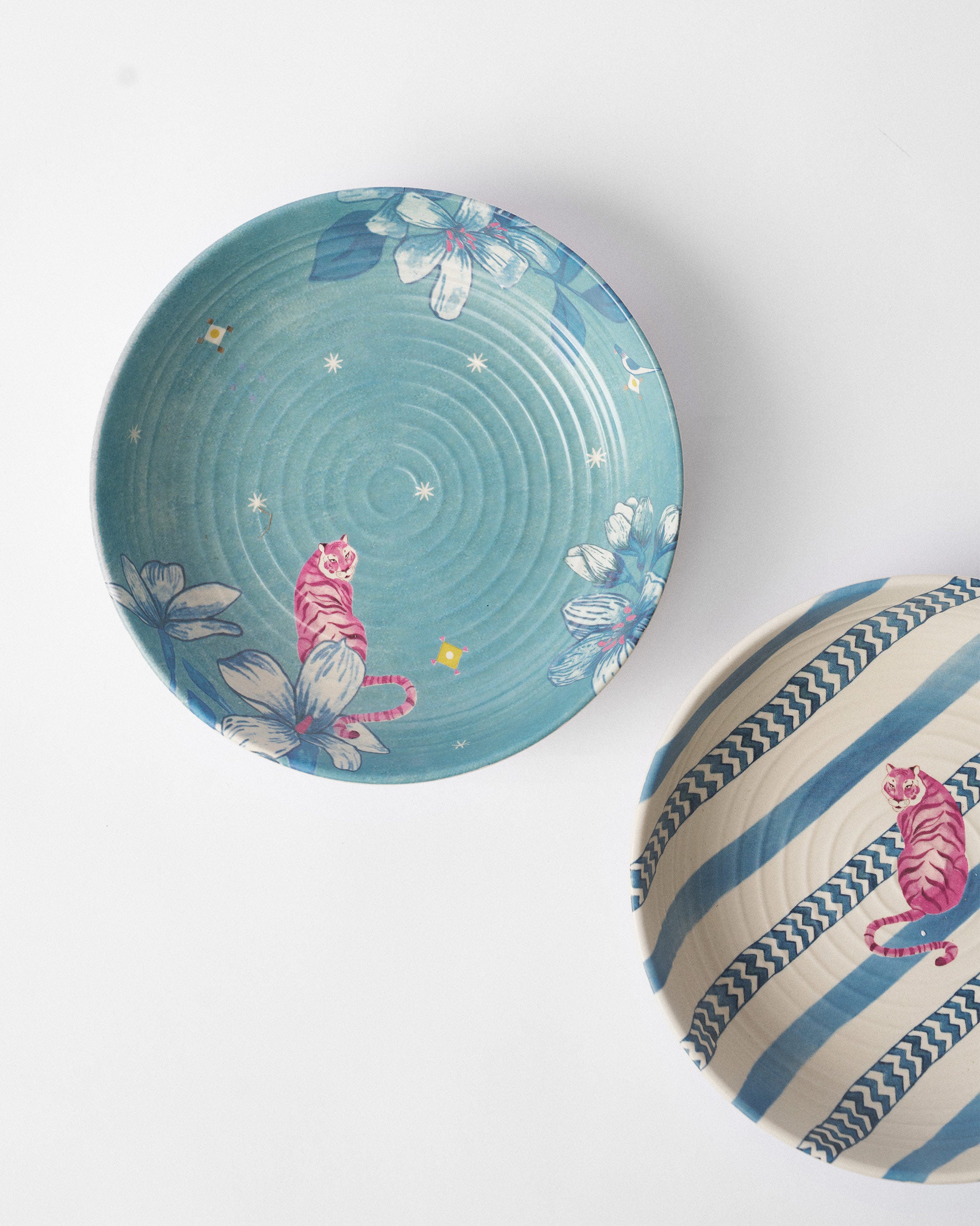River Tiger Shallow Bowl - Set of 2