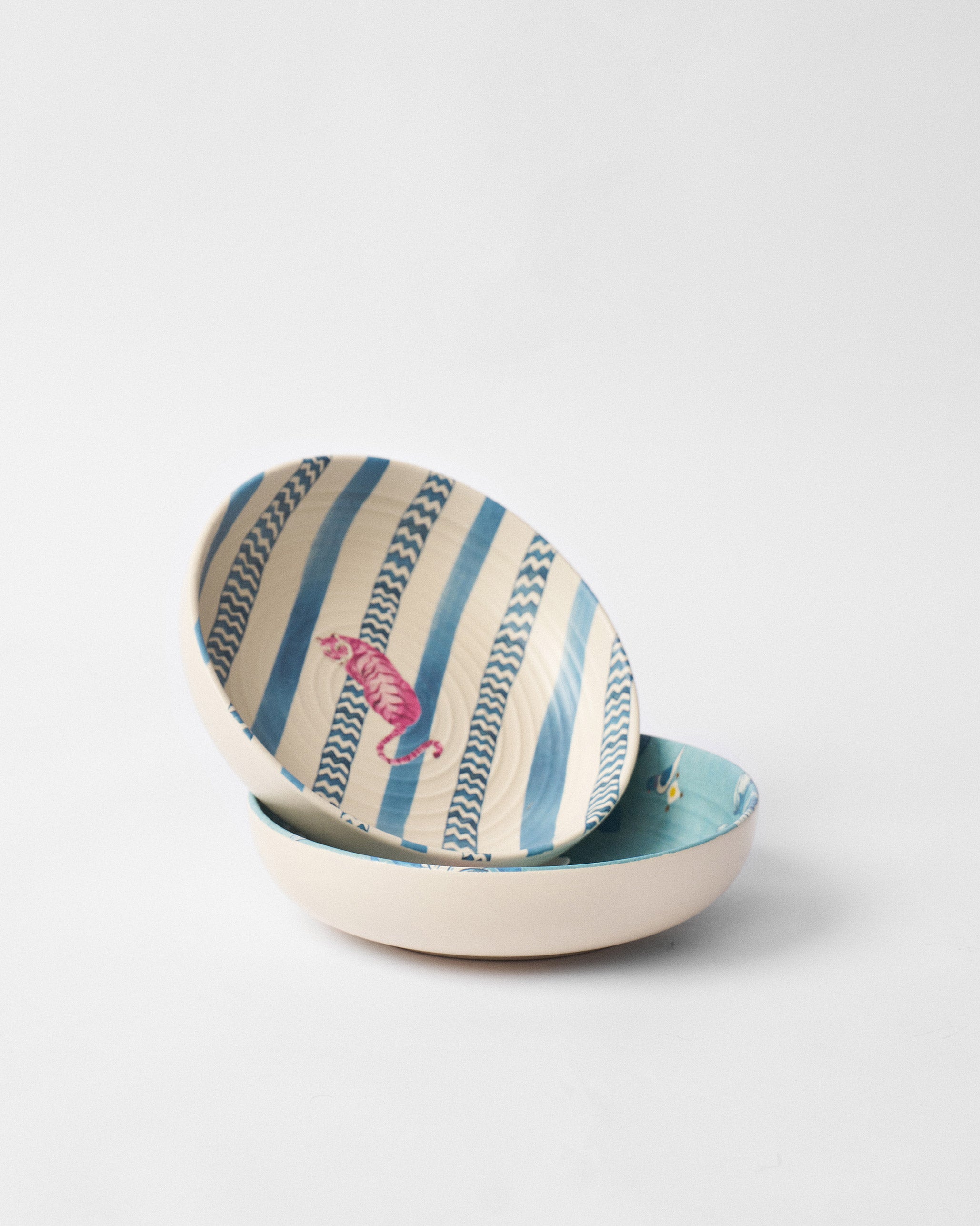 River Tiger Shallow Bowl - Set of 2