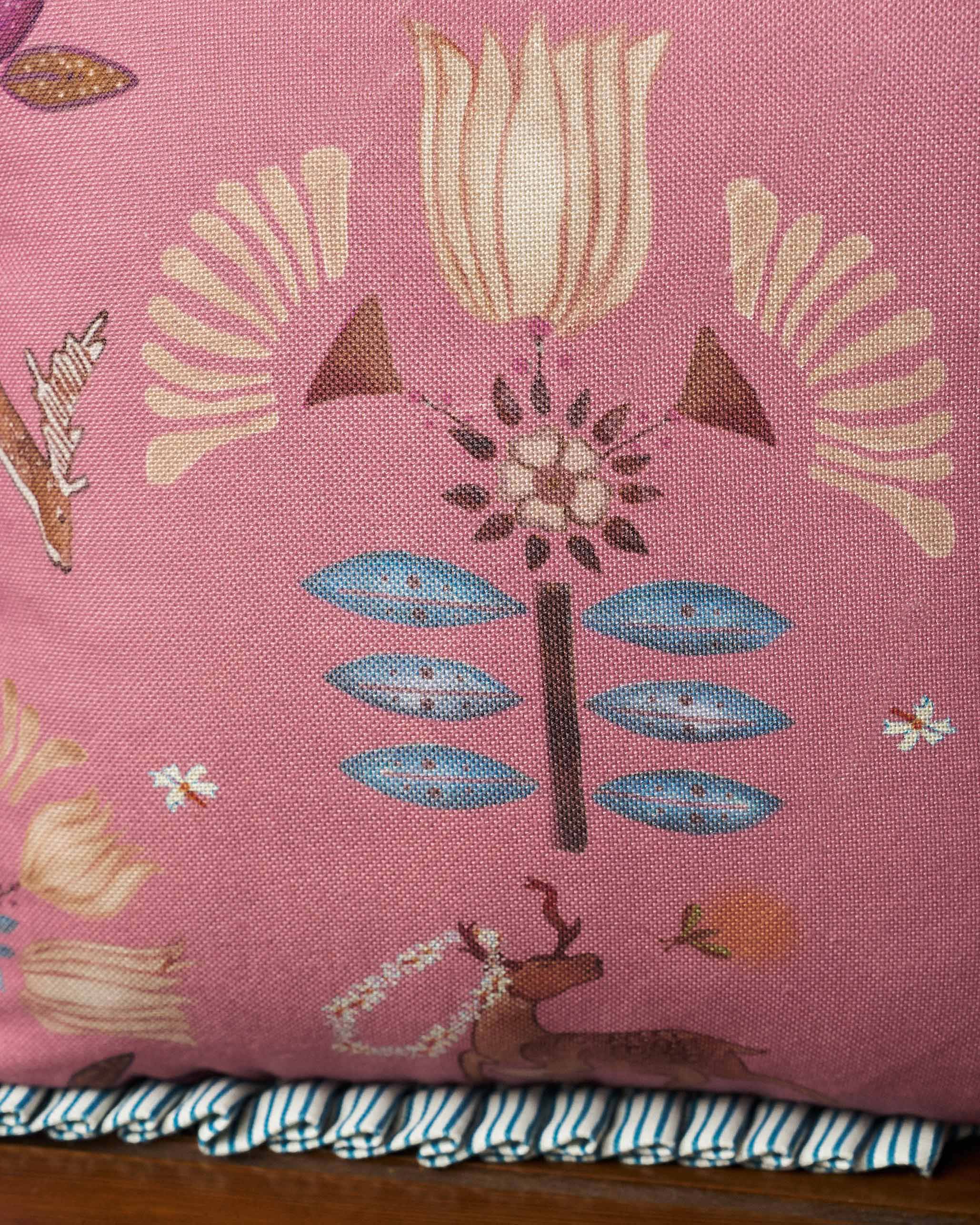 Deer Dance Cushion -Pink