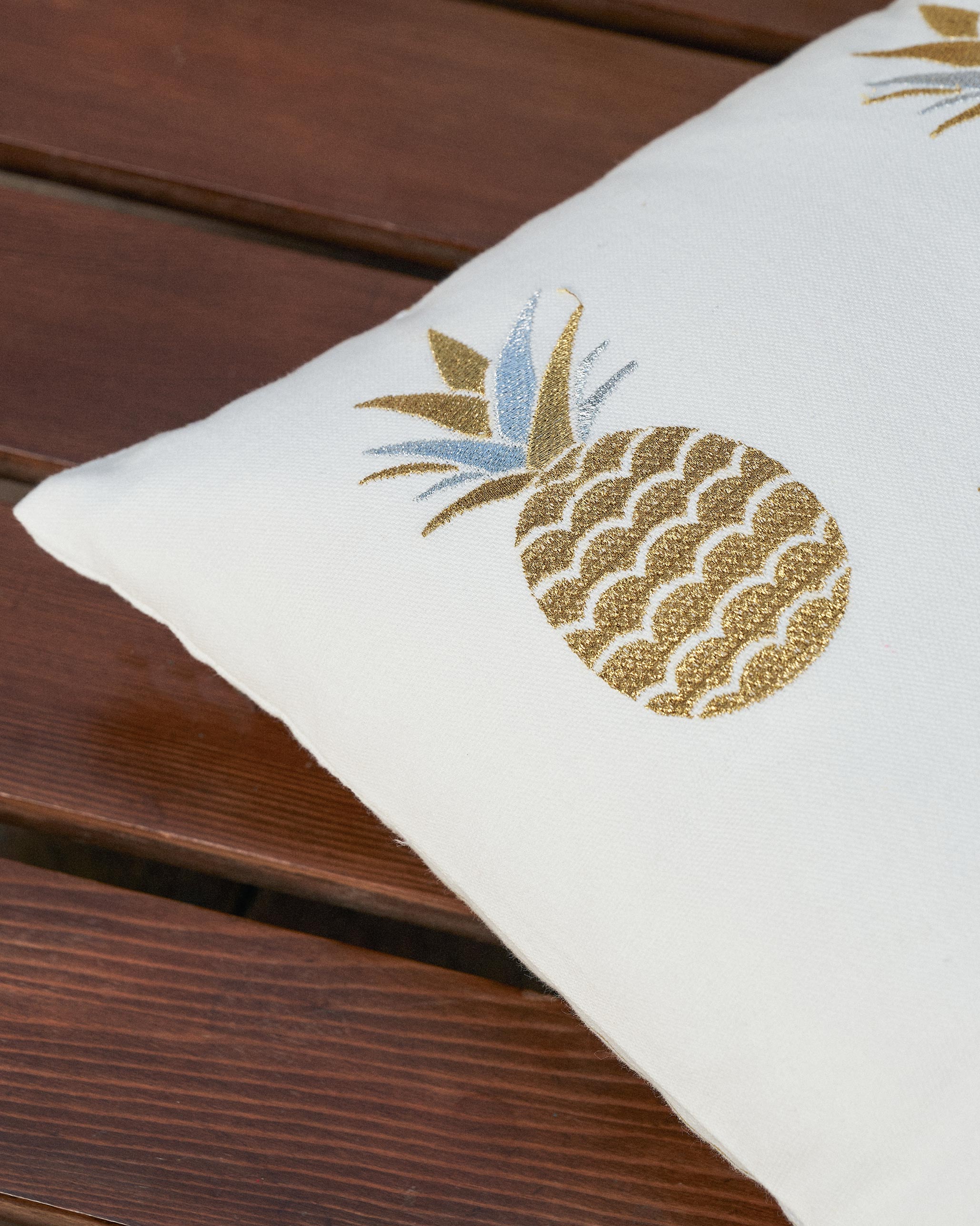 Pineapple Embroidered Cushion Cover