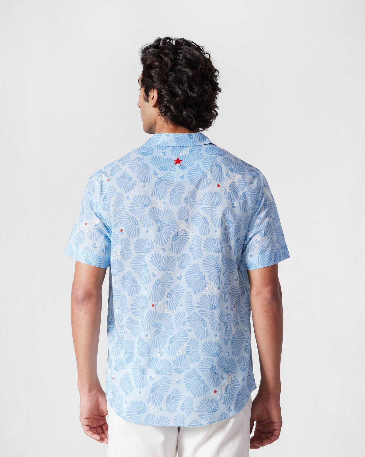Mistari Shirt - Blue leopard print