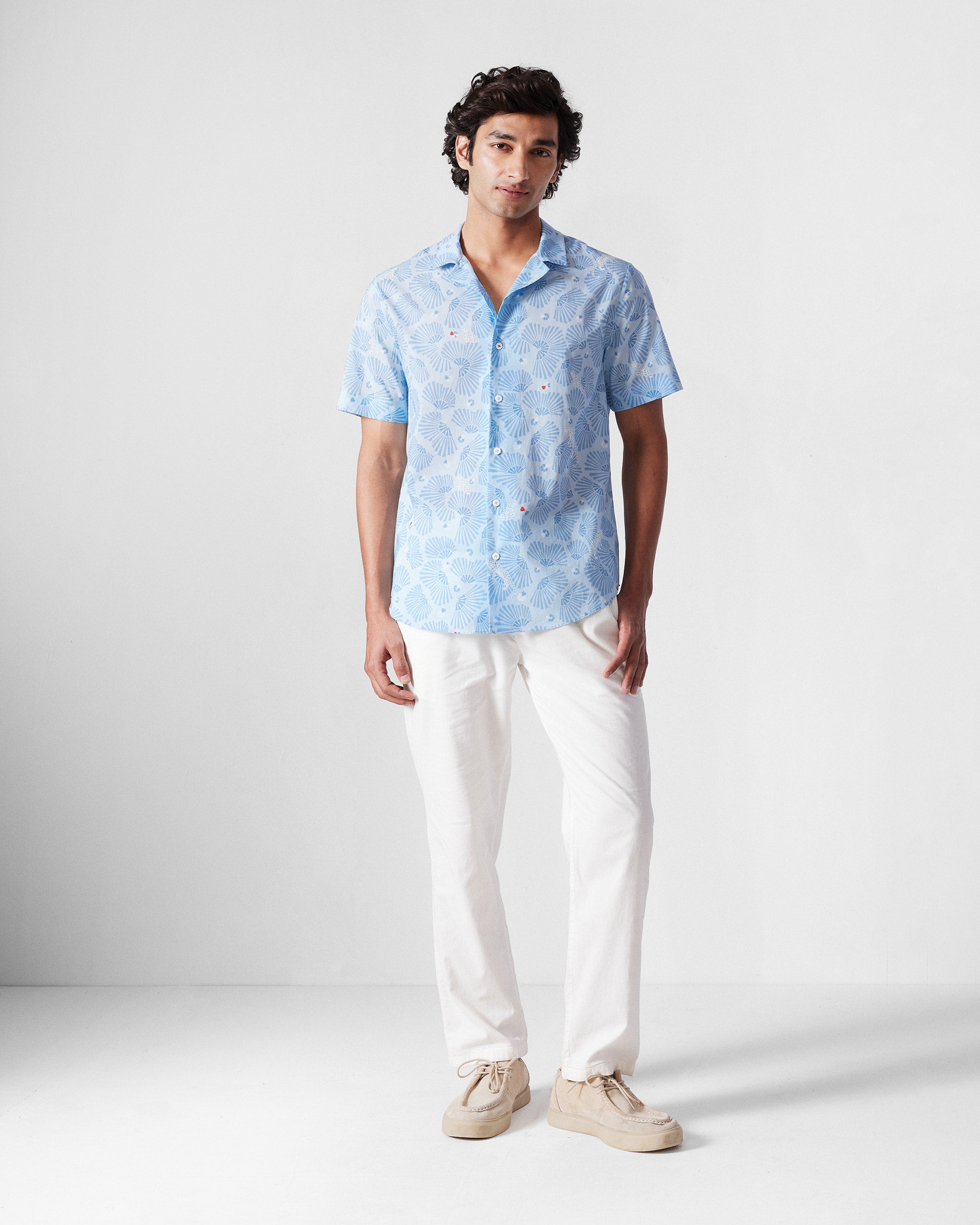 Mistari Shirt - Blue leopard print