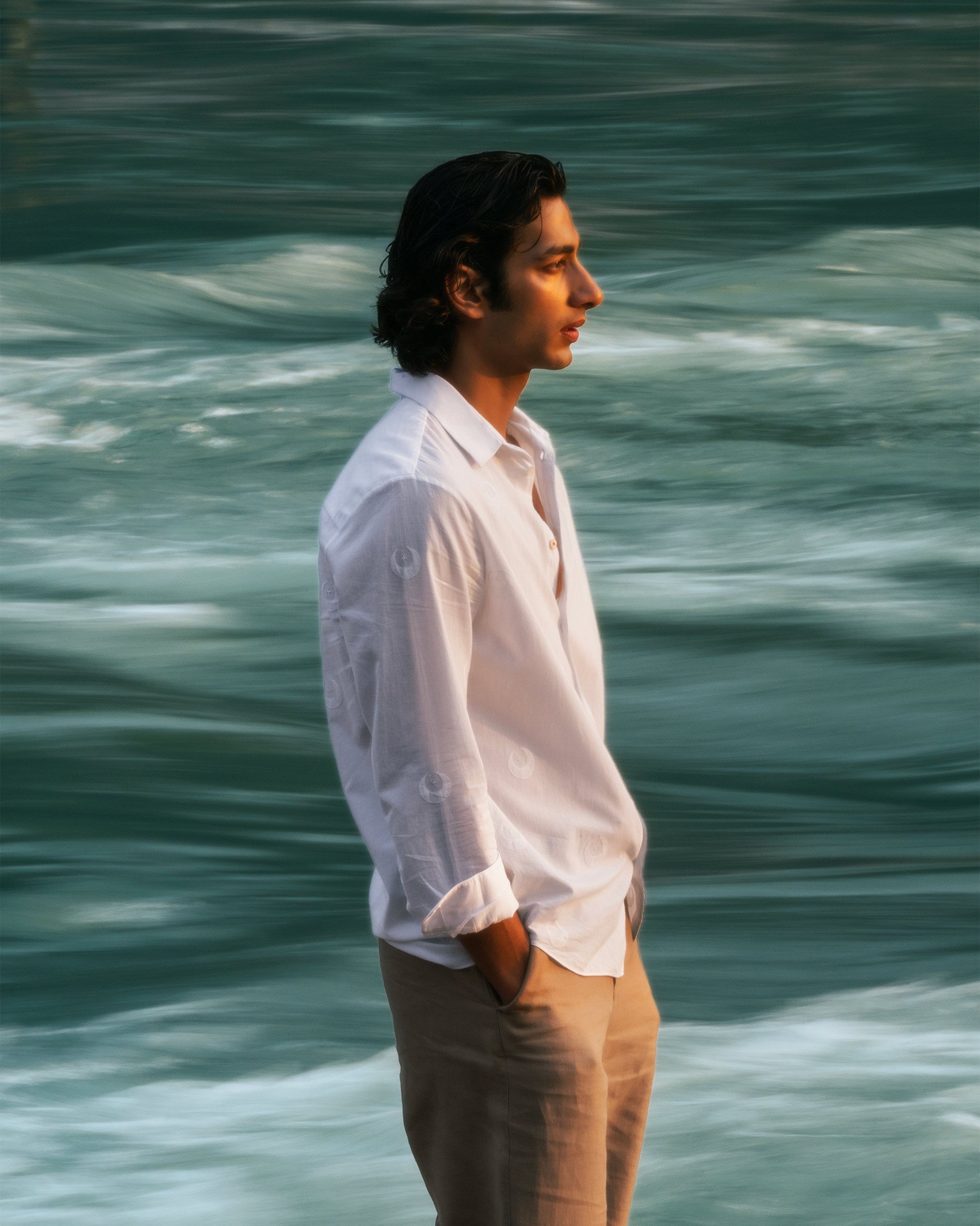 Basalt Shirt - White Embroidered