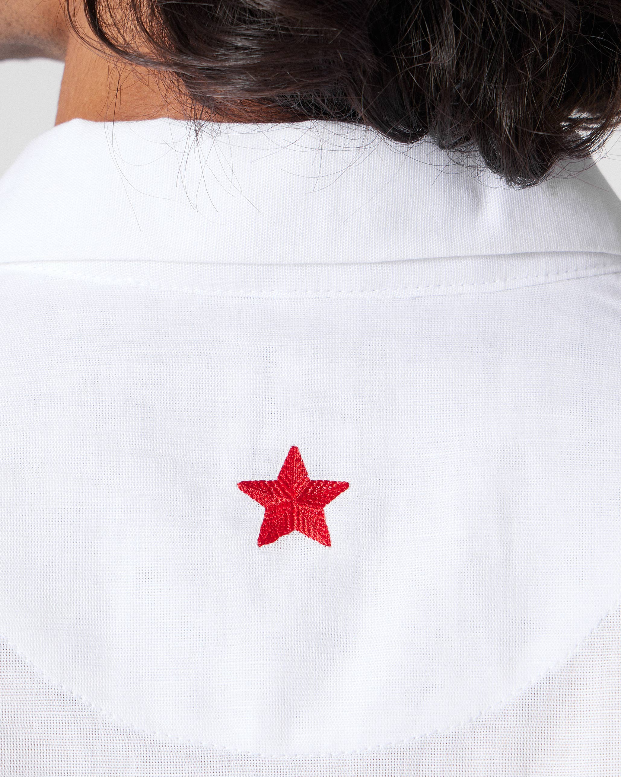 Delta Shirt - White Embroidered