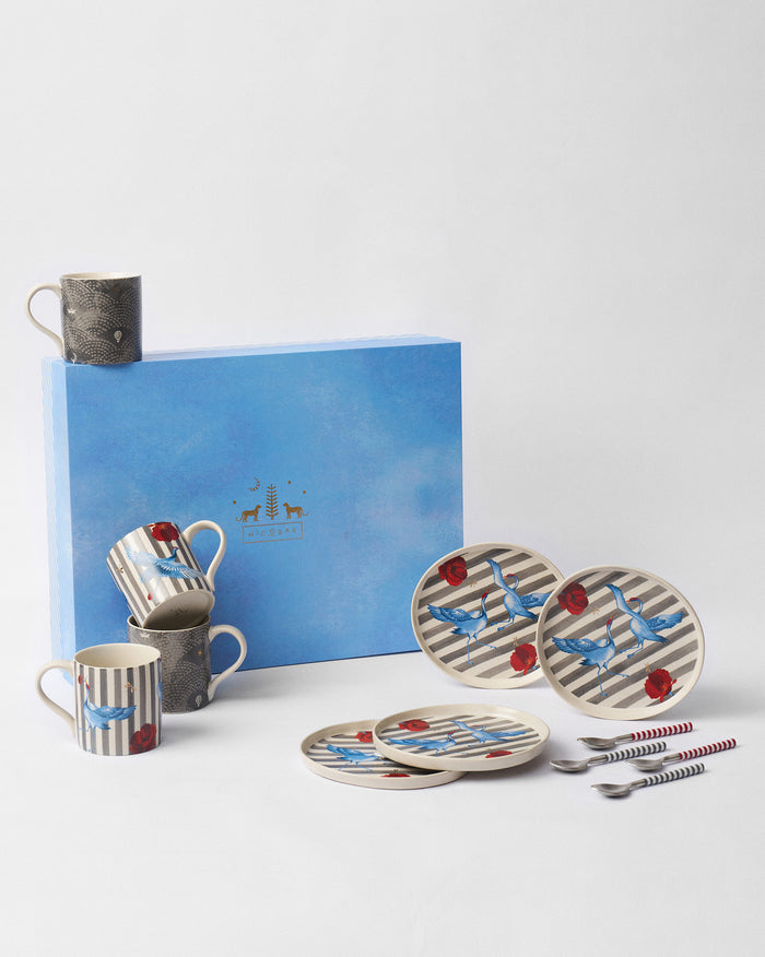 Striped Crane Gift Set