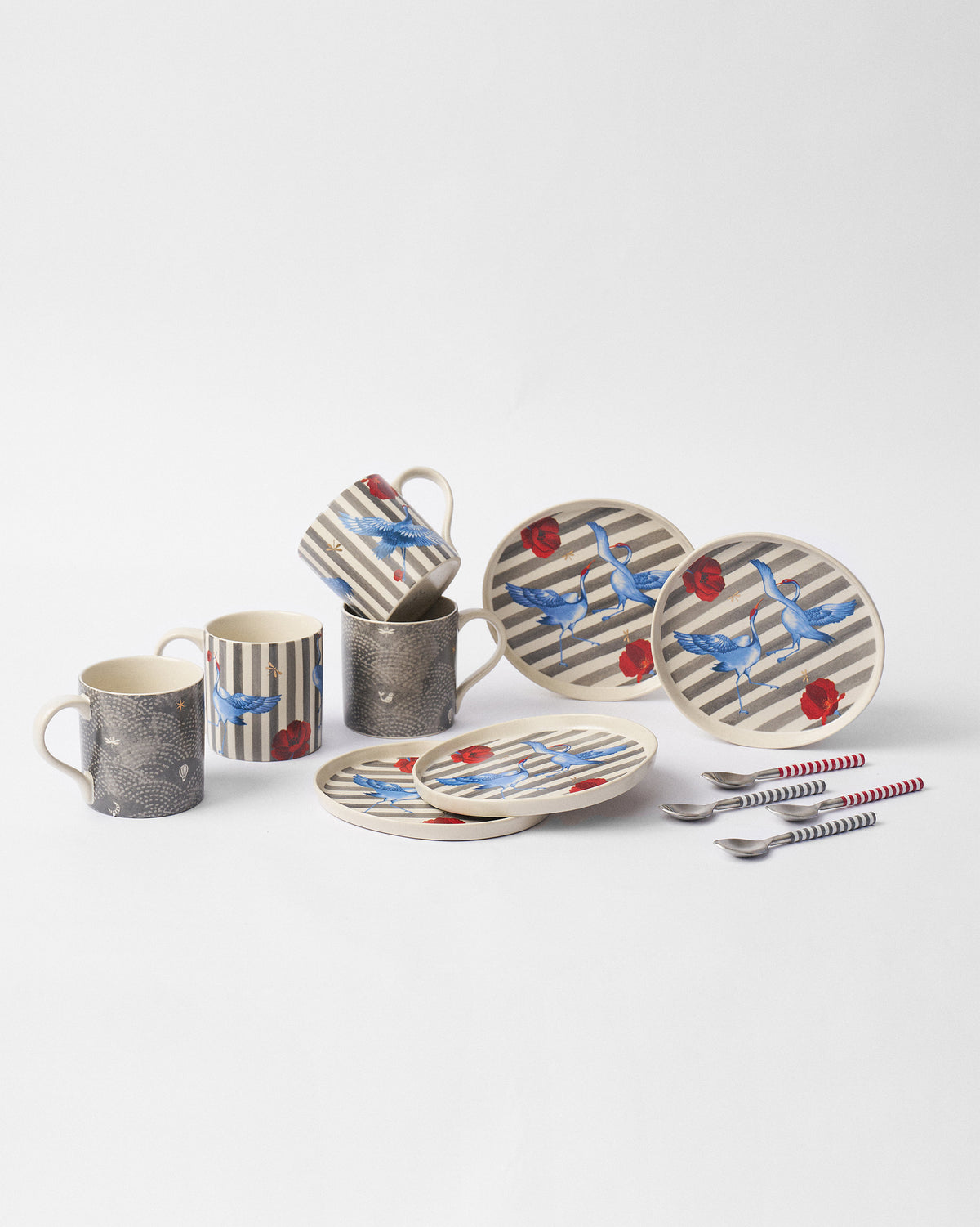Striped Crane Gift Set