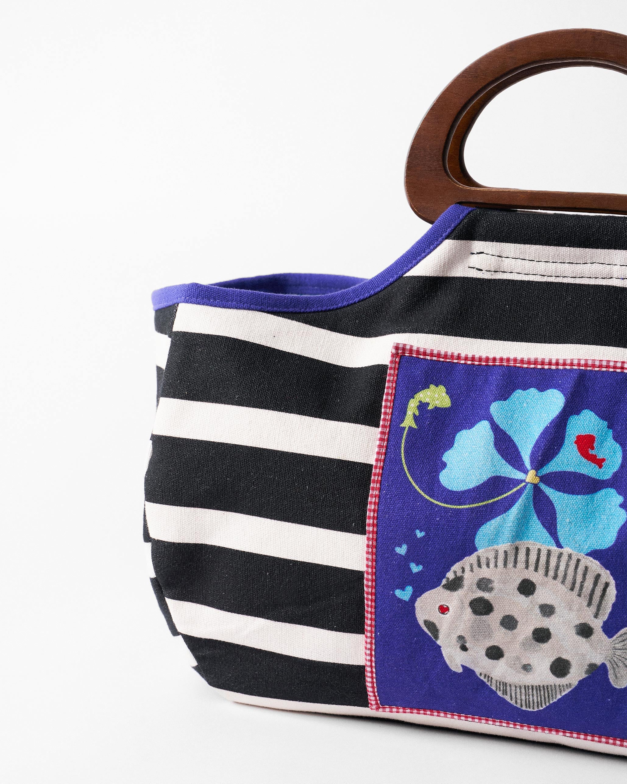 Fish Bowl Tote - Charcoal & Ivory