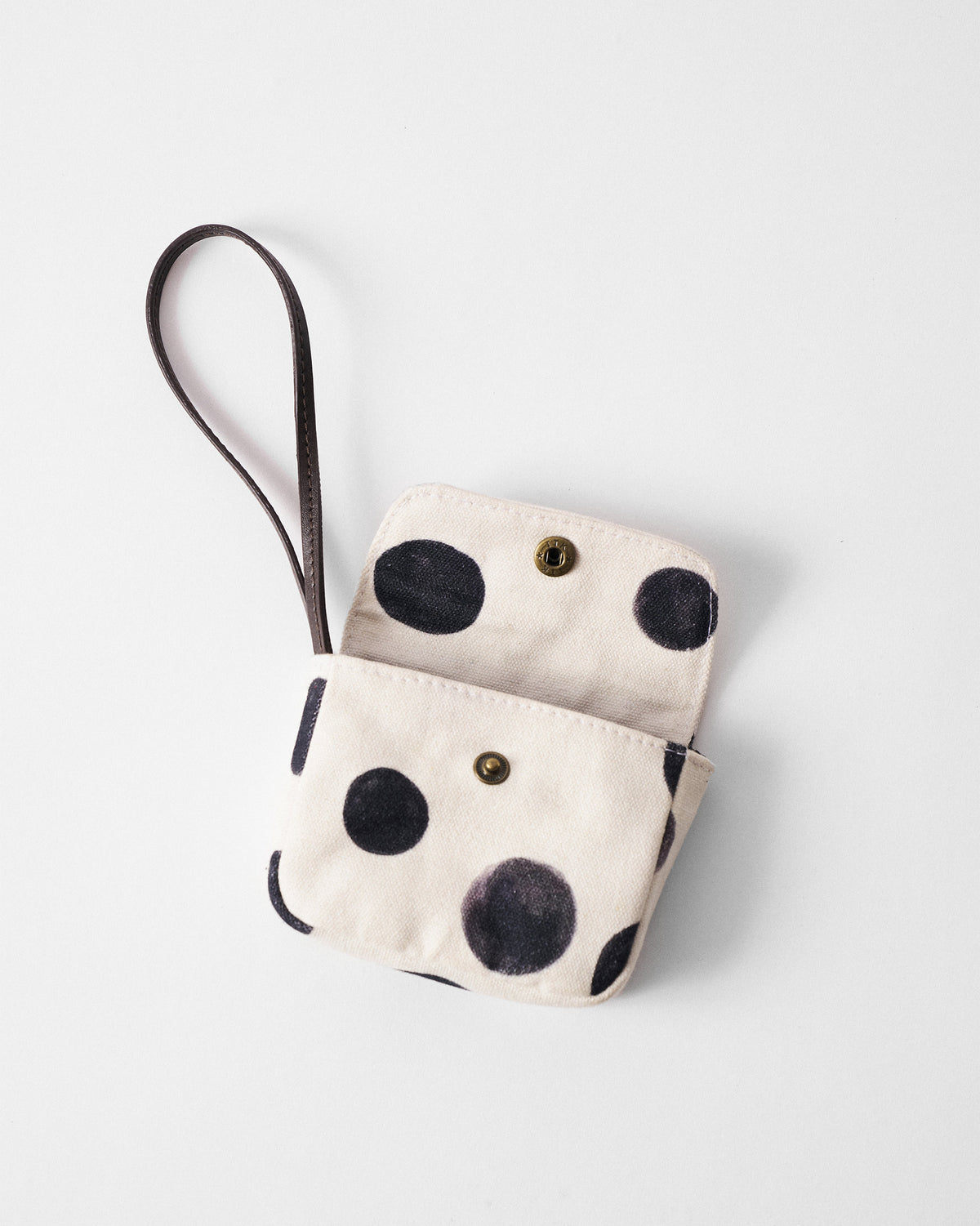 Polka Coin Pouch - Charcoal & Ivory thumbnail 3