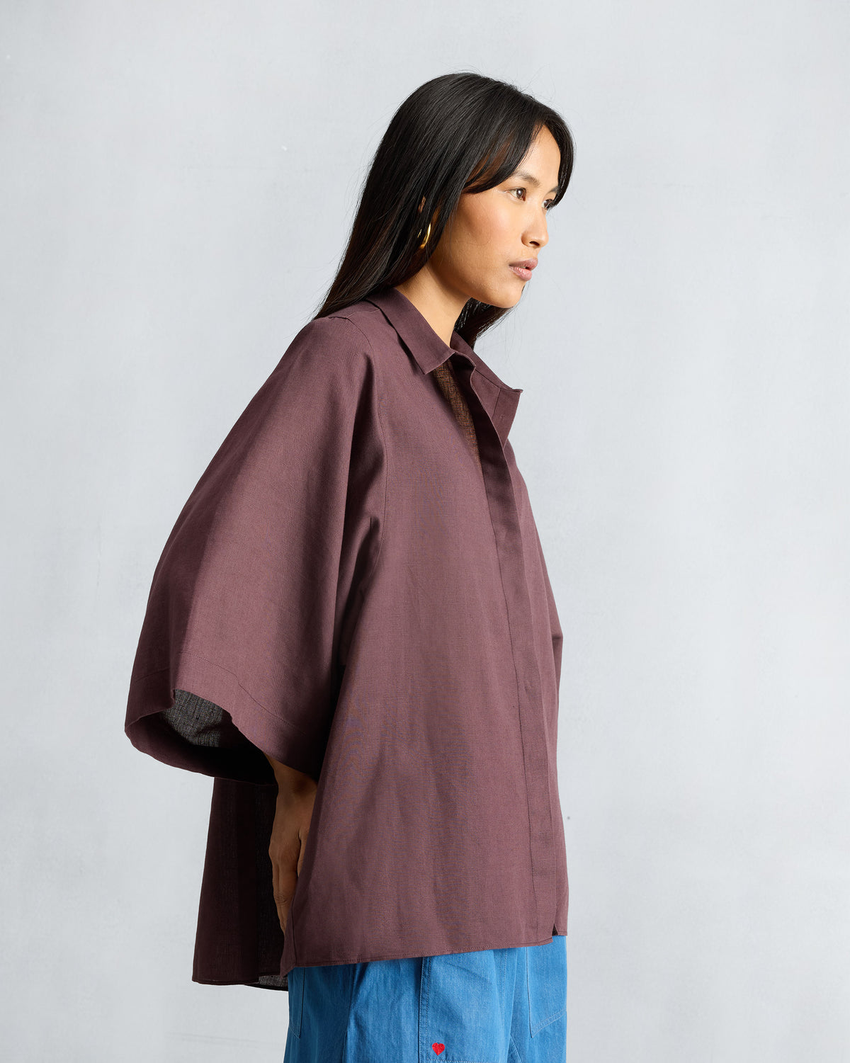 Drop Armhole Shirt - Chocolate Plum thumbnail 2
