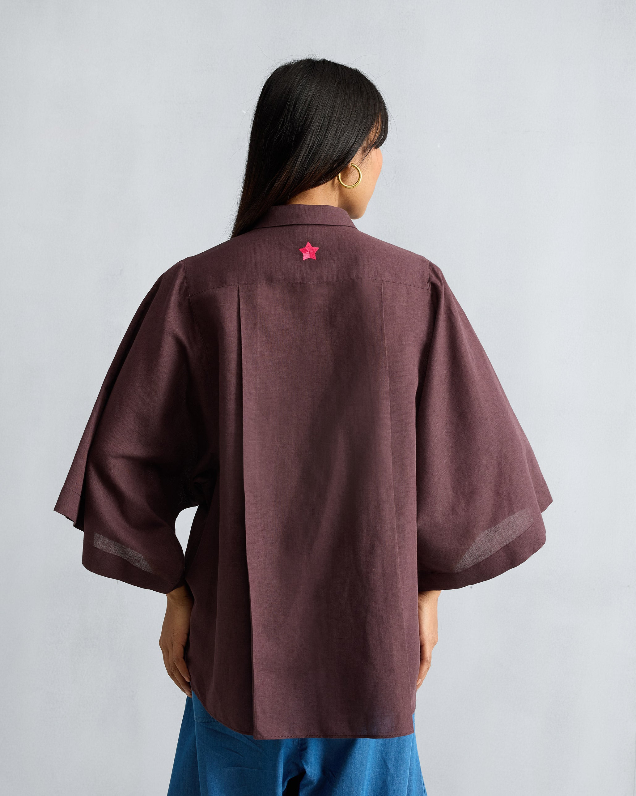 Drop Armhole Shirt - Chocolate Plum