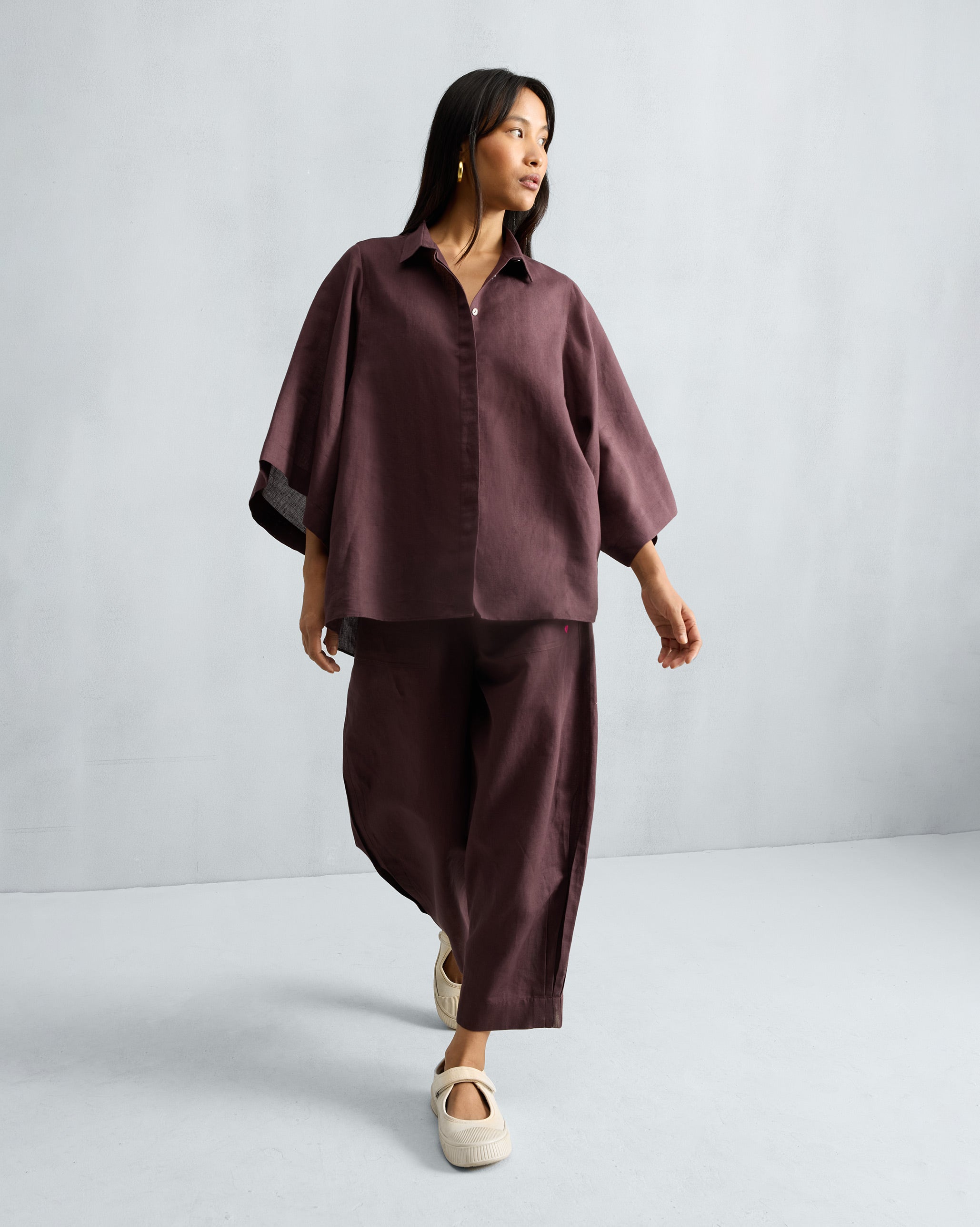 Drop Armhole Shirt - Chocolate Plum