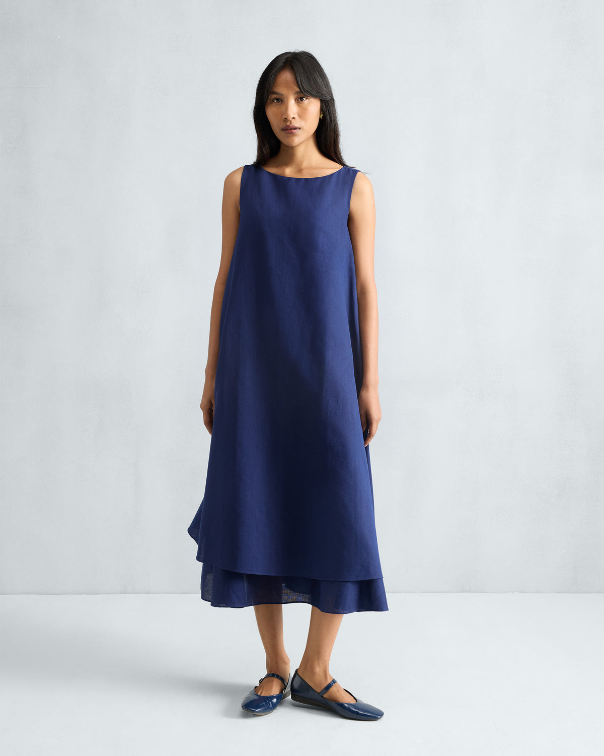 Double Layer Dress - Ink Blue
