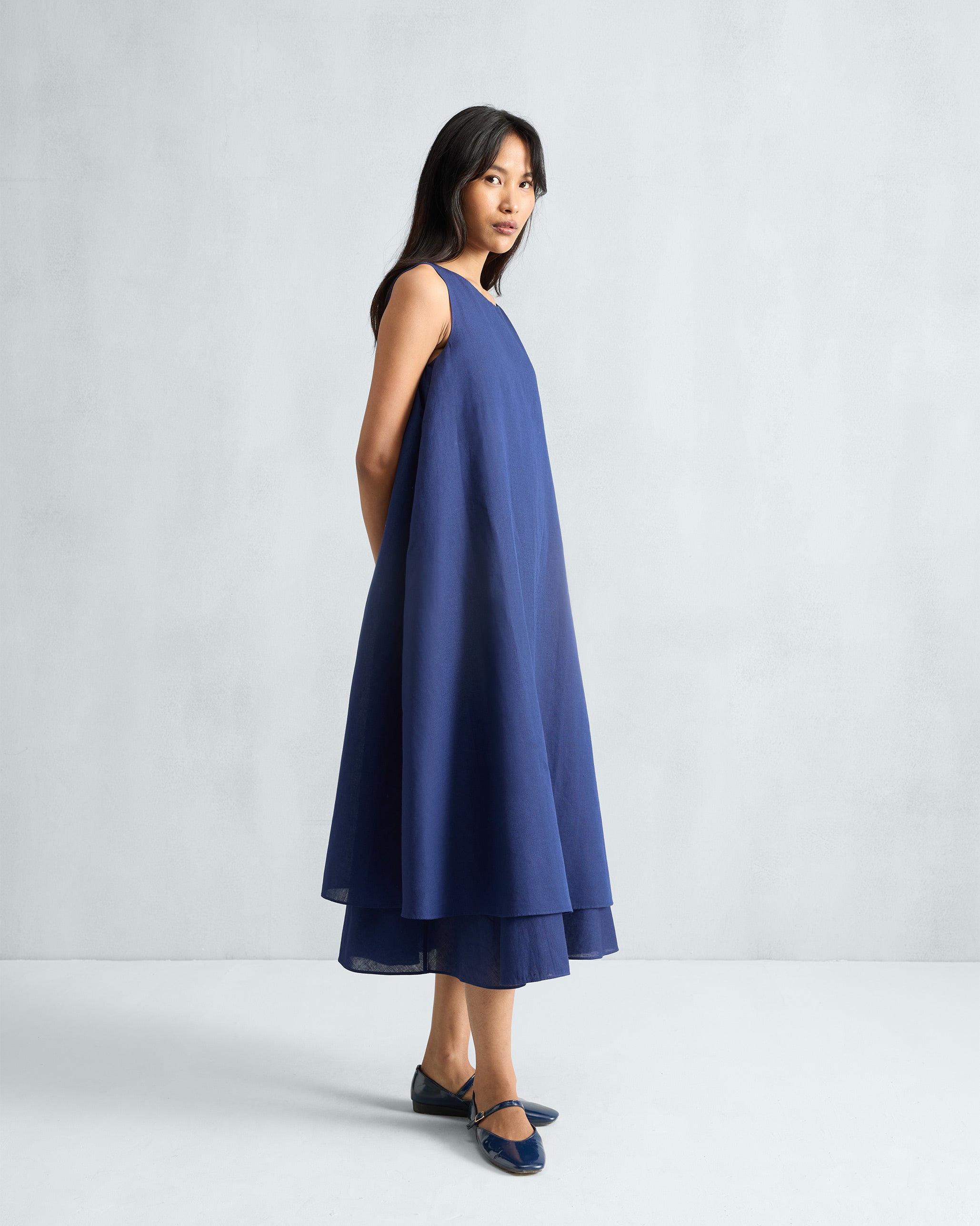 Double Layer Dress - Ink Blue