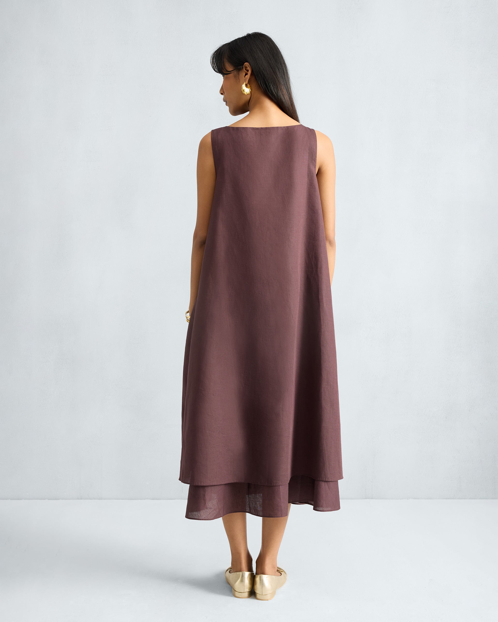 Double Layer Dress - Chocolate Plum